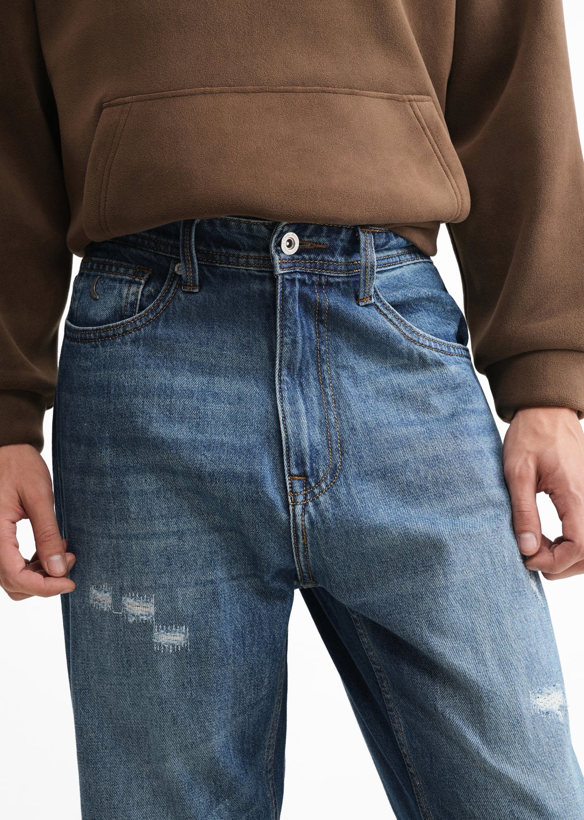 Vintage Mid Blue Slim Straight Jeans