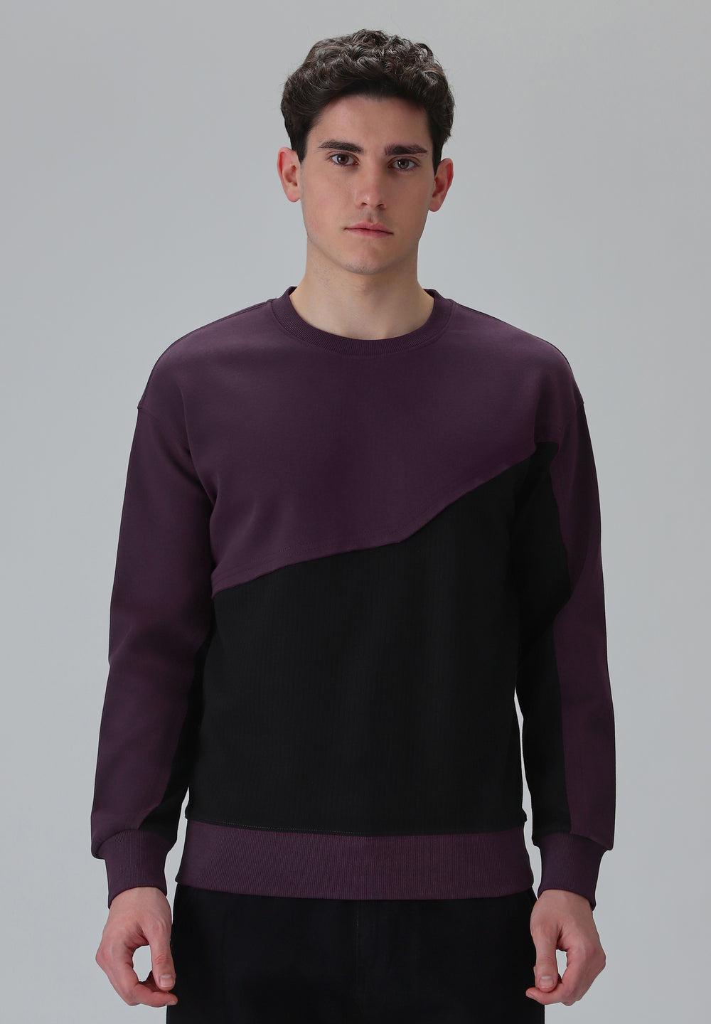 Violet Black Colorblock Sweatshirt