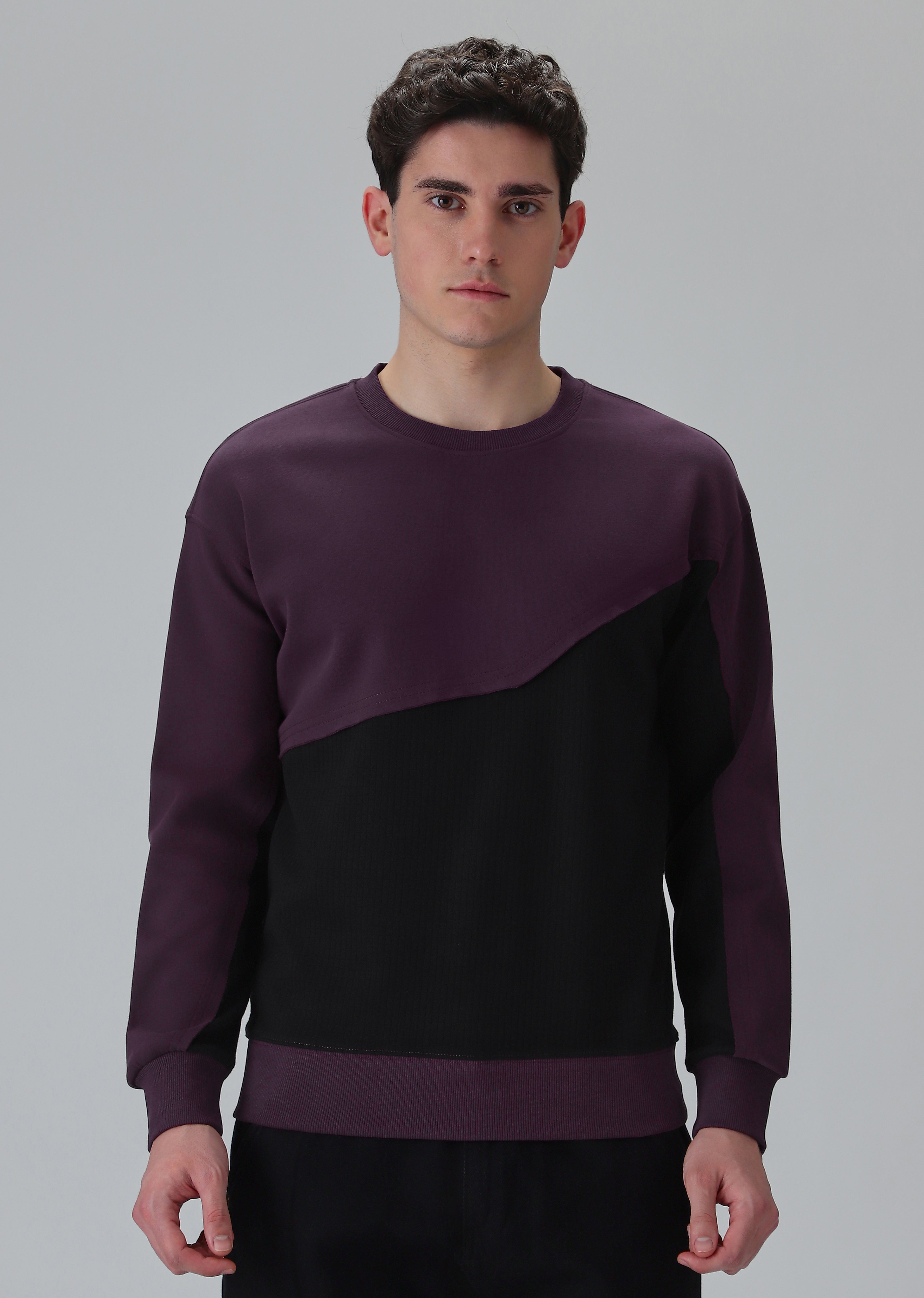 Violet Black Colorblock Sweatshirt