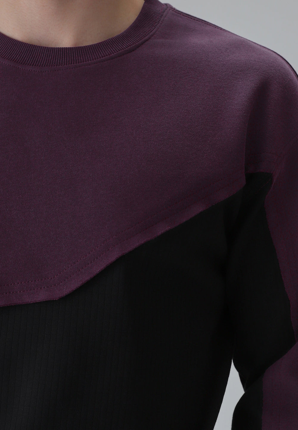 Violet Black Colorblock Sweatshirt
