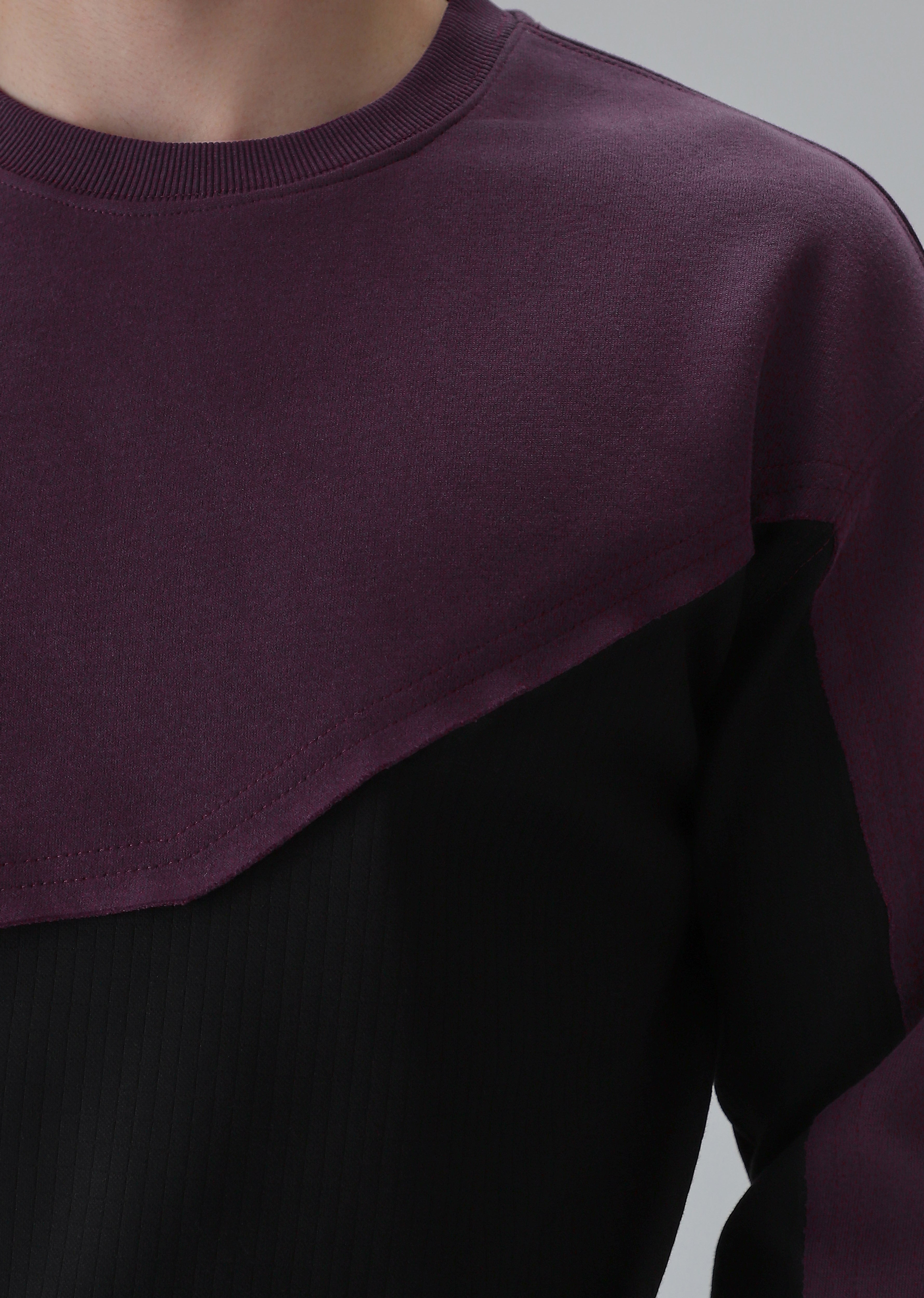 Violet Black Colorblock Sweatshirt