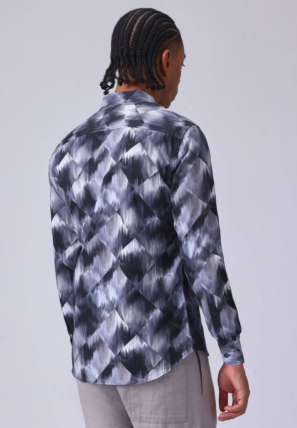 Violet Geometric Print Shirt