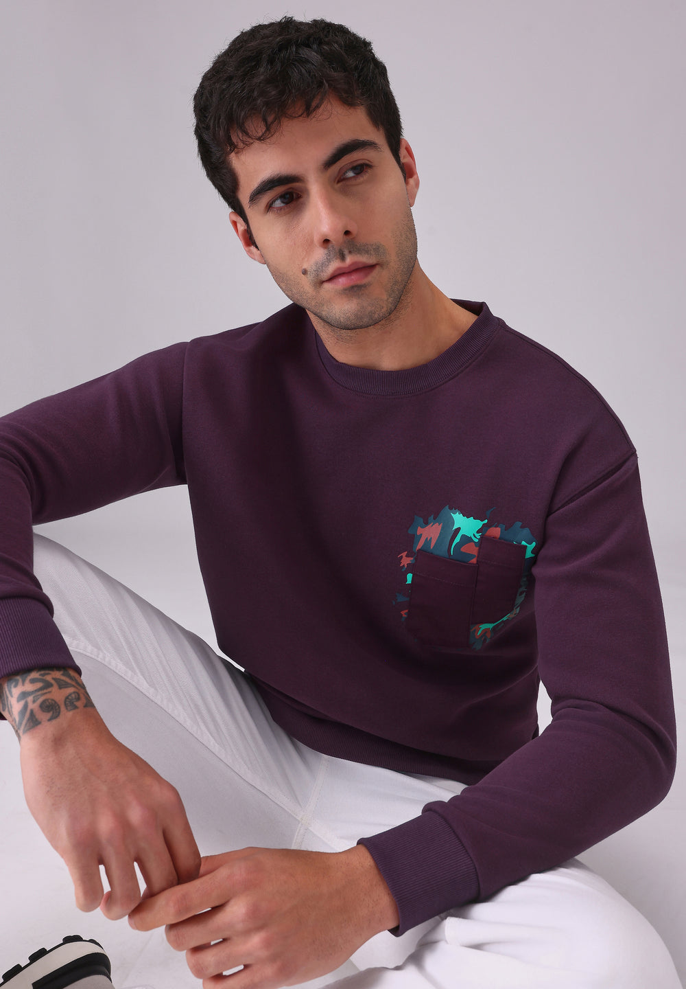 Violet Graphic Pocket Sweatshirt