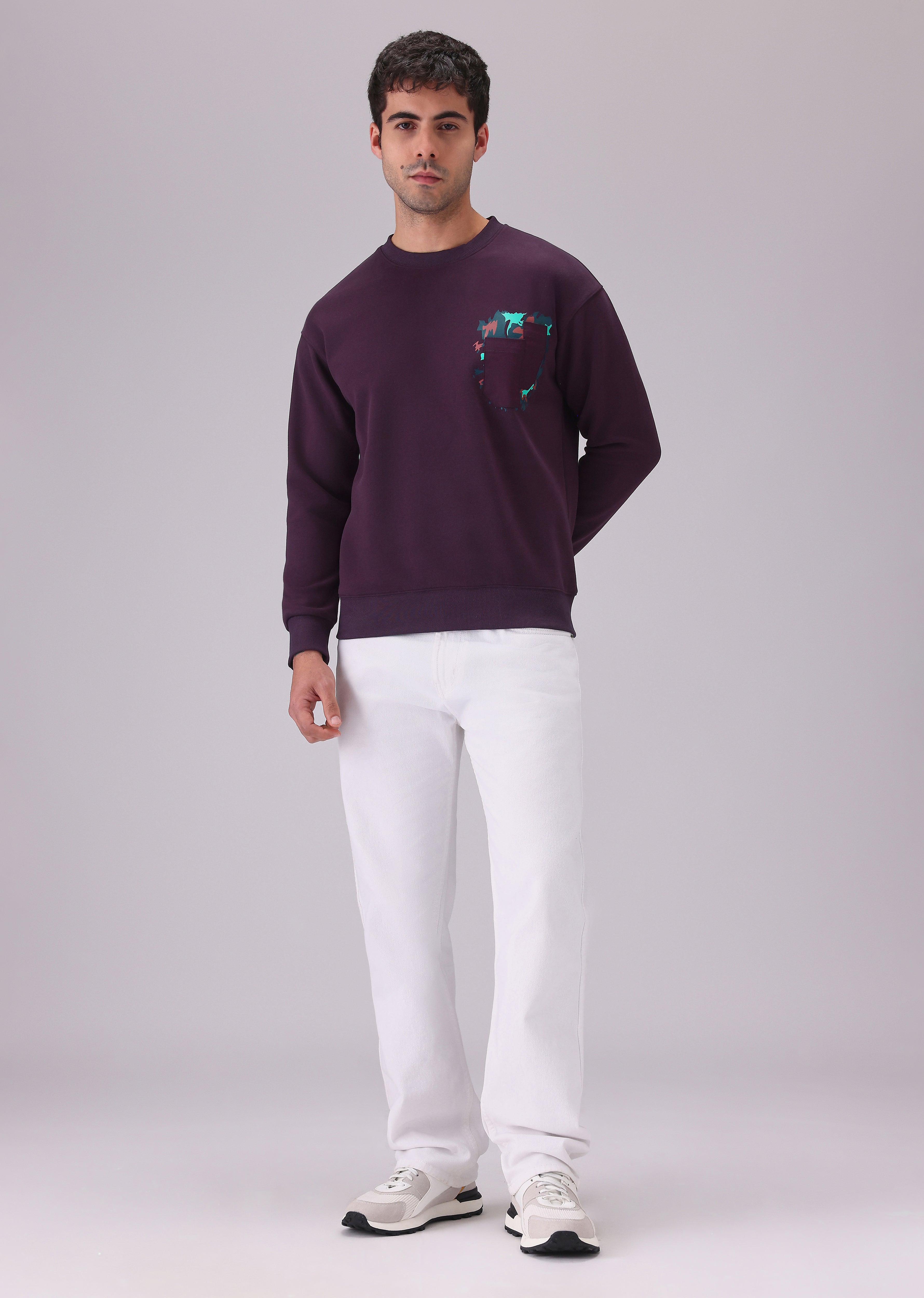 Violet Graphic Pocket Sweatshirt