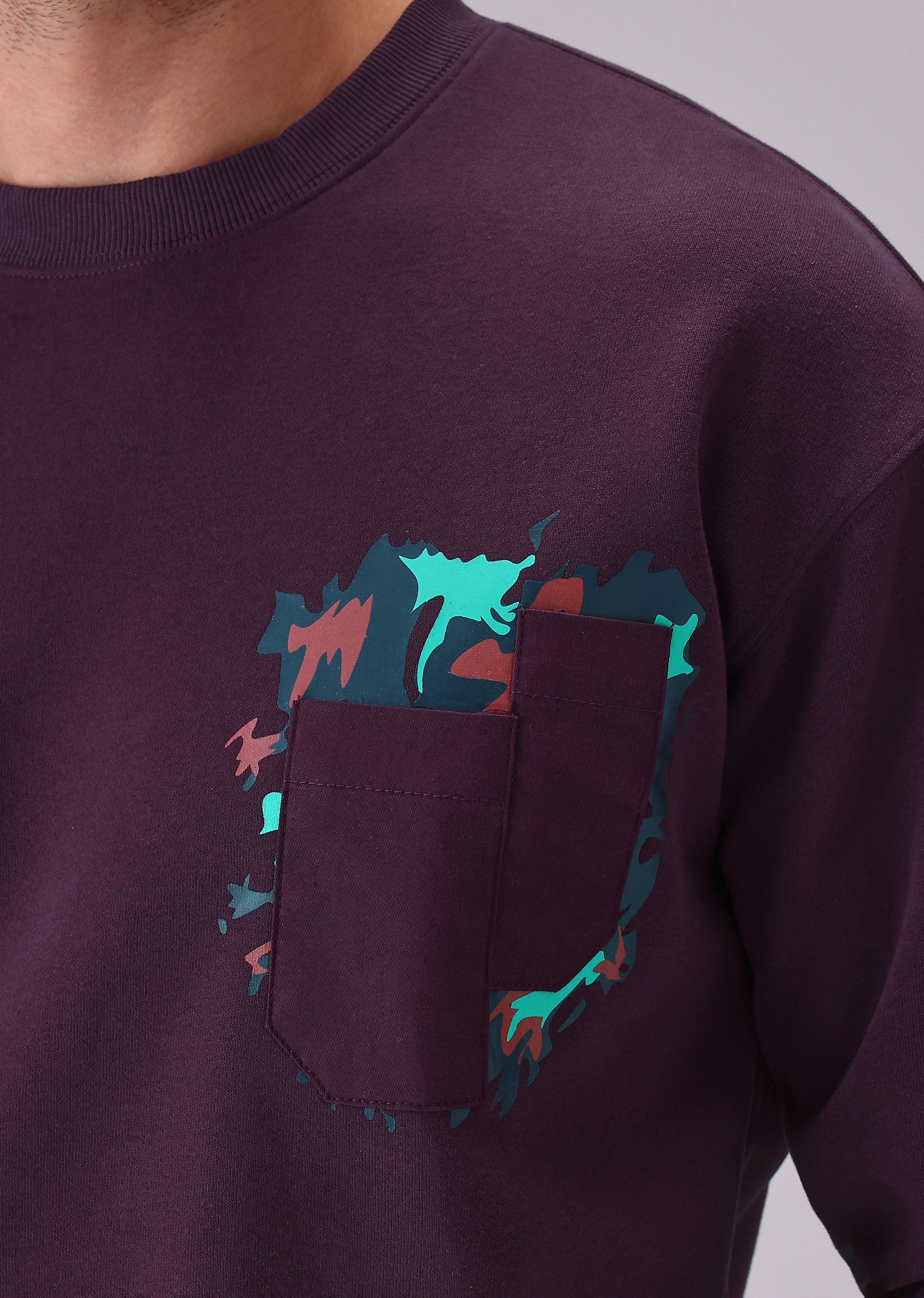 Violet Graphic Pocket Sweatshirt