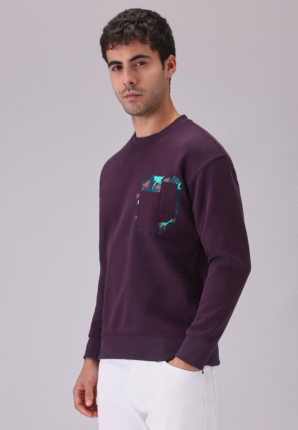 Violet Graphic Pocket Sweatshirt