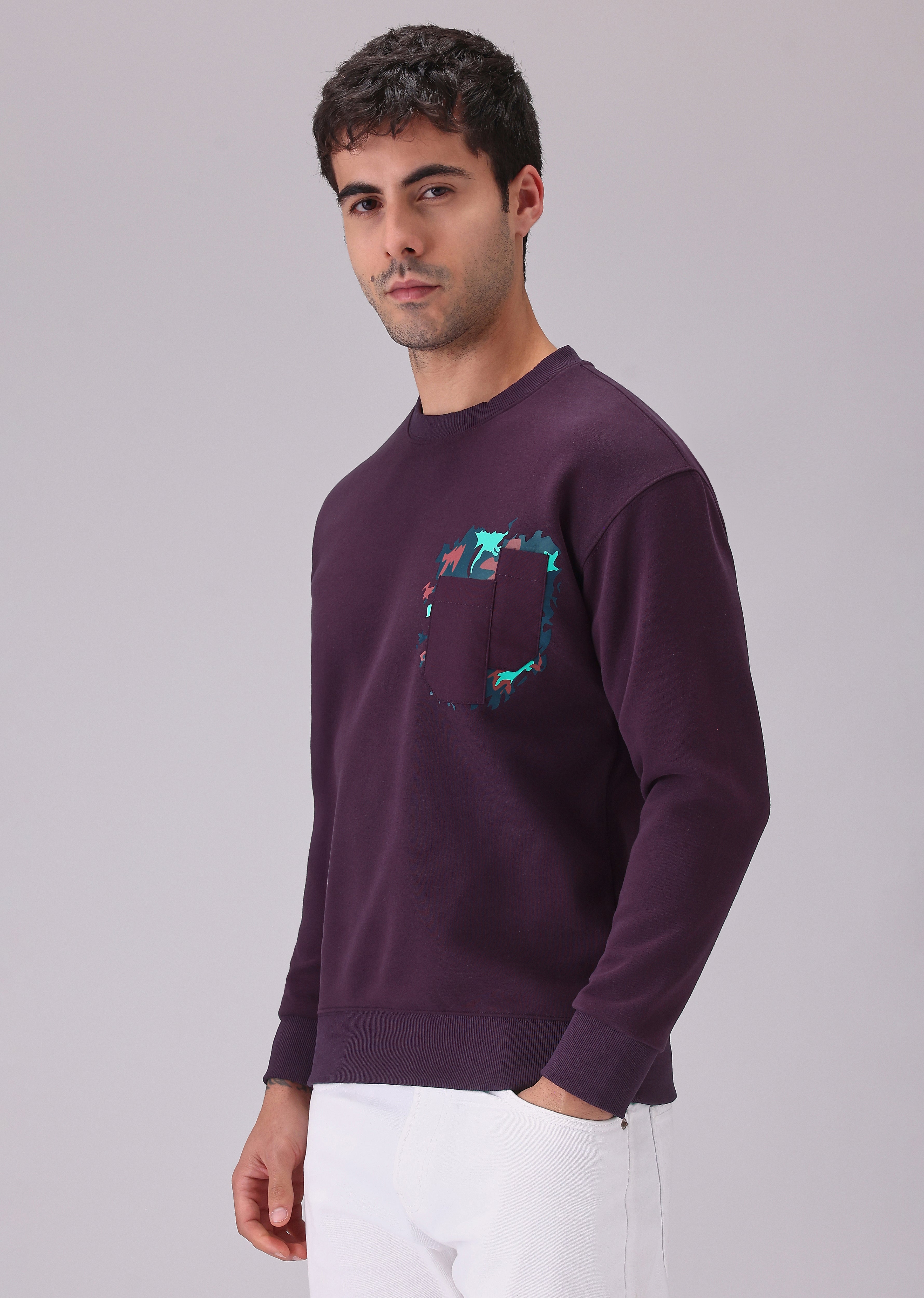 Violet Graphic Pocket Sweatshirt