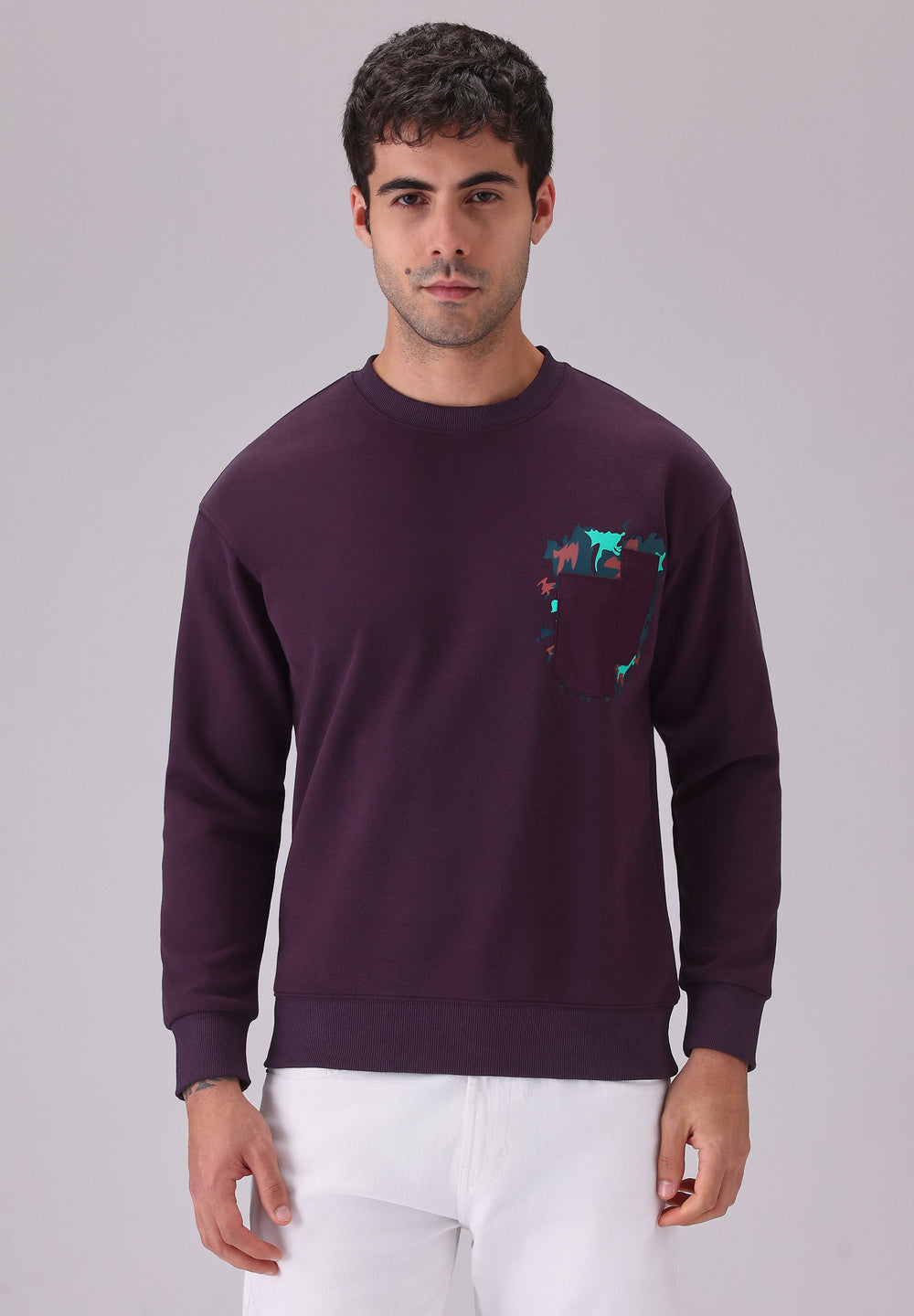 Violet Graphic Pocket Sweatshirt
