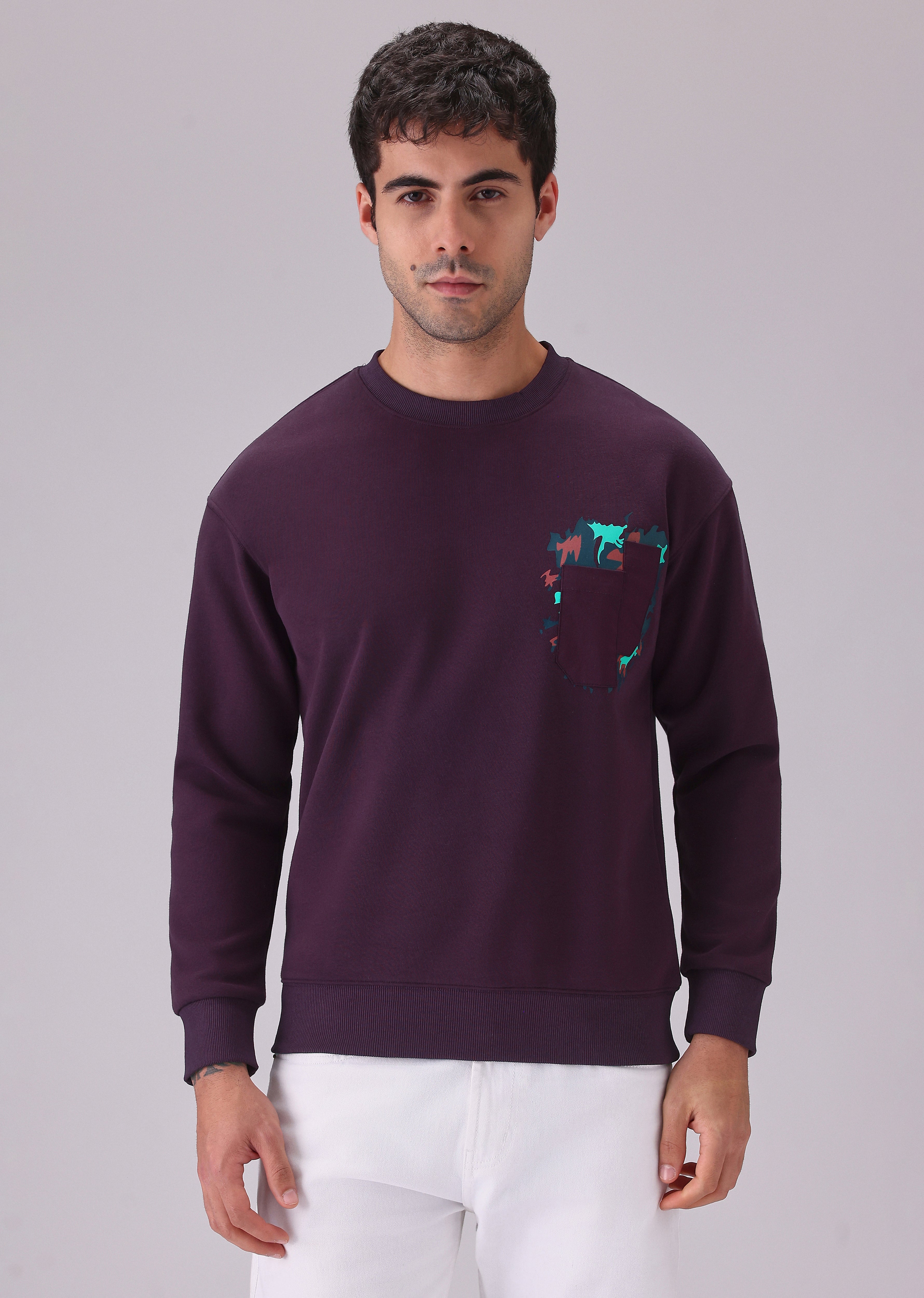 Violet Graphic Pocket Sweatshirt