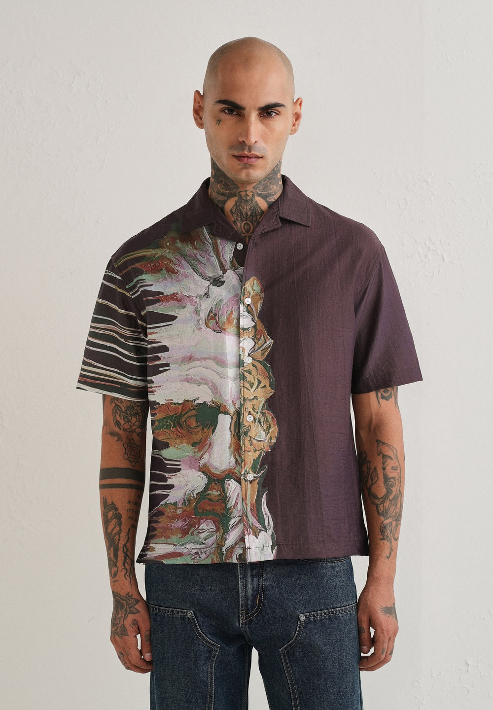 Violet Placement Print Shirt