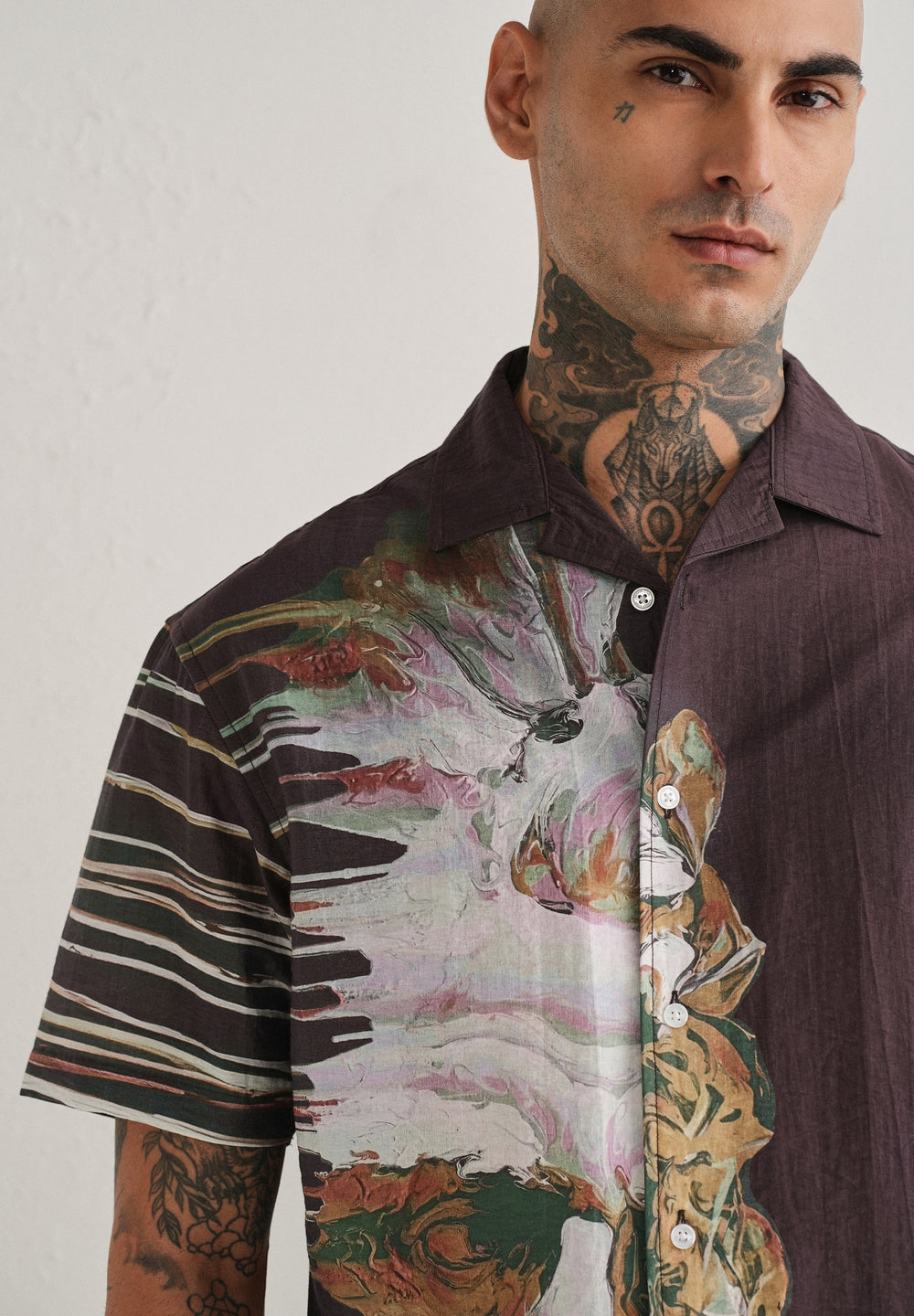 Violet Placement Print Shirt