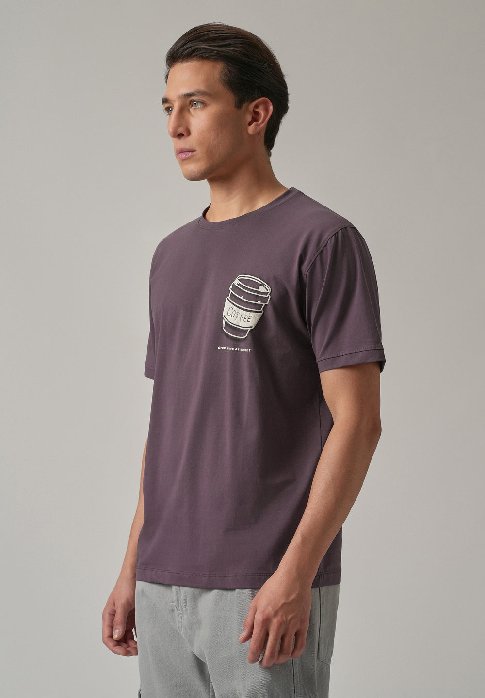 Violet Printed Slim Fit T-Shirt