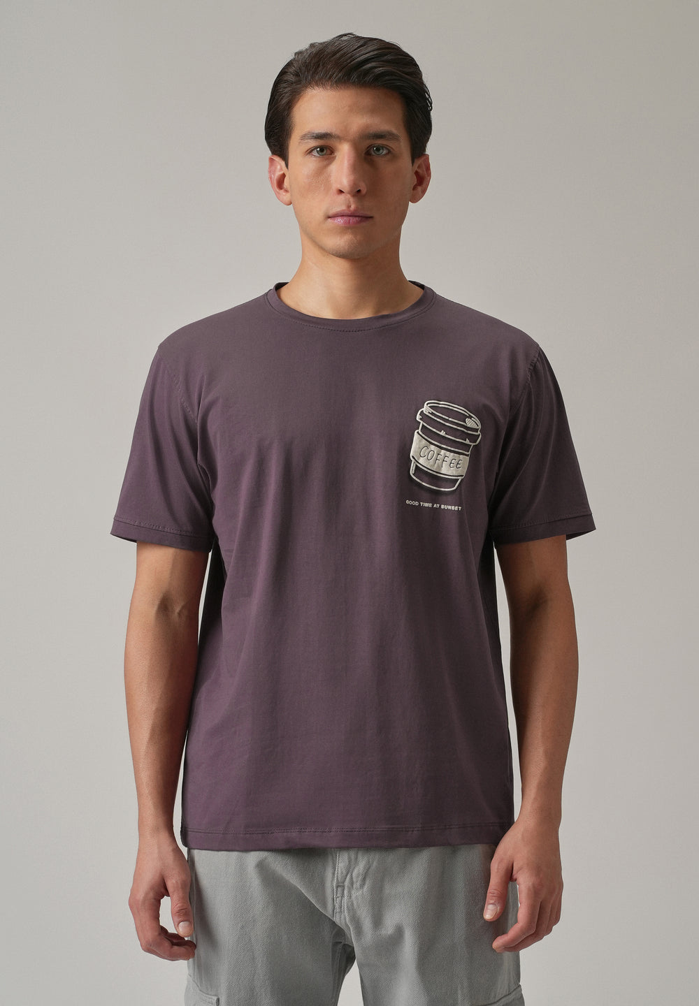 Violet Printed Slim Fit T-Shirt