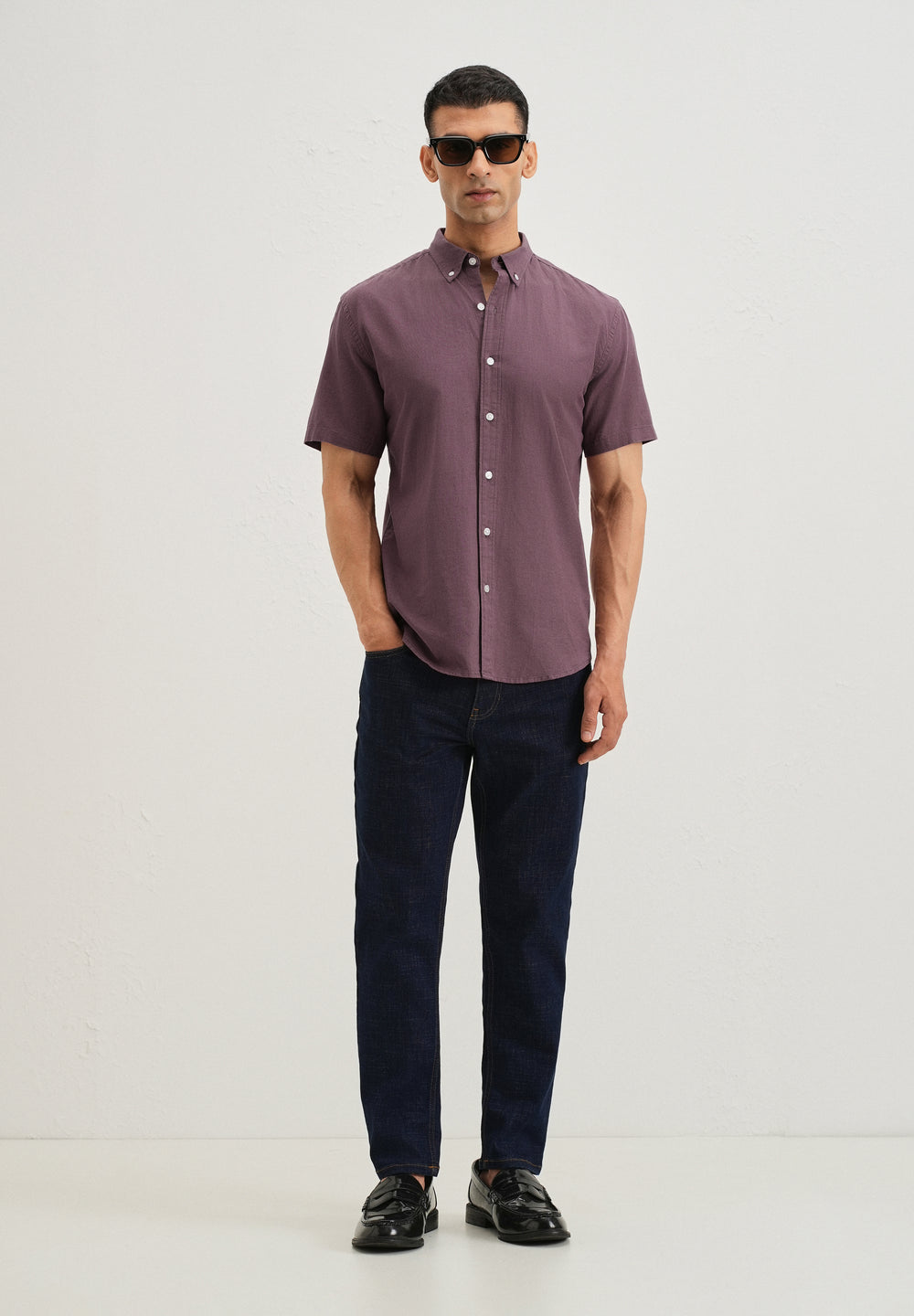 Violet Cotton Linen Shirt