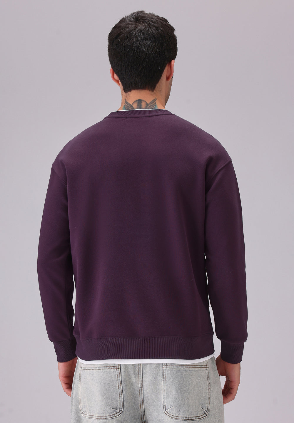 Violet White Contrast Sweatshirt