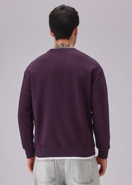 Violet White Contrast Sweatshirt