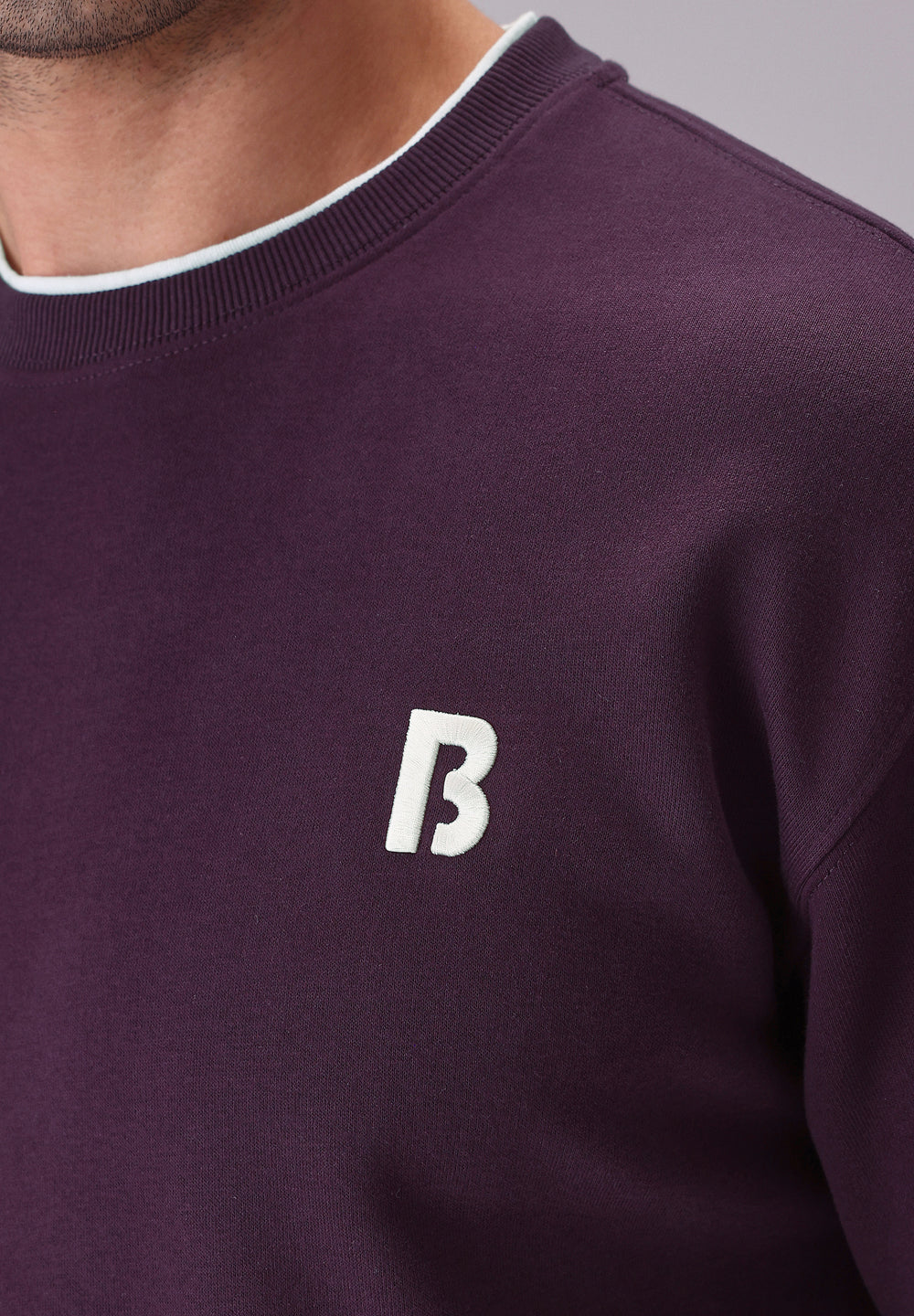 Violet White Contrast Sweatshirt