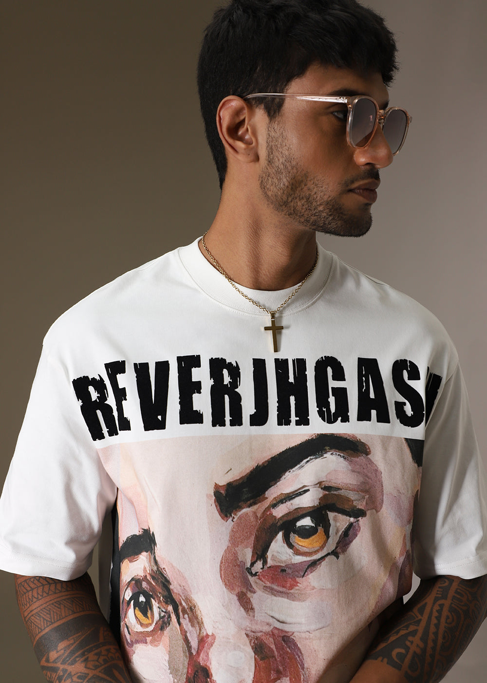 Visual Grin White Oversized T-shirt