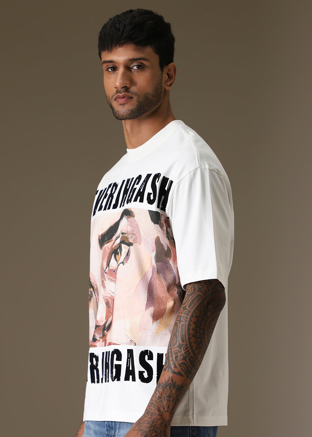 Visual Grin White Oversized T-shirt