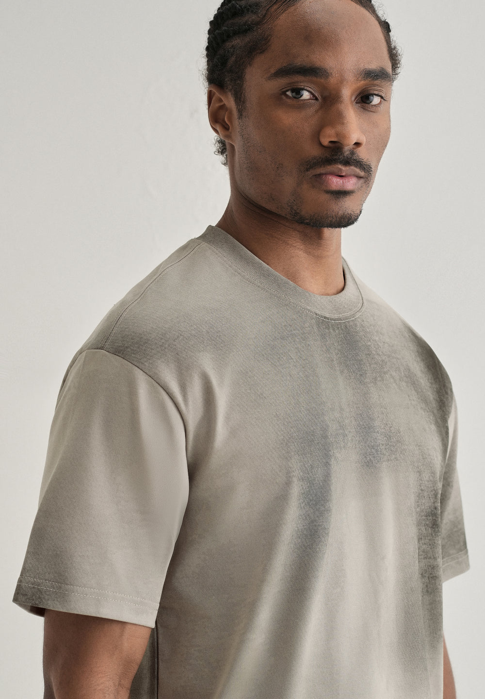 Warm Grey Smudge Wash Oversized T-shirt