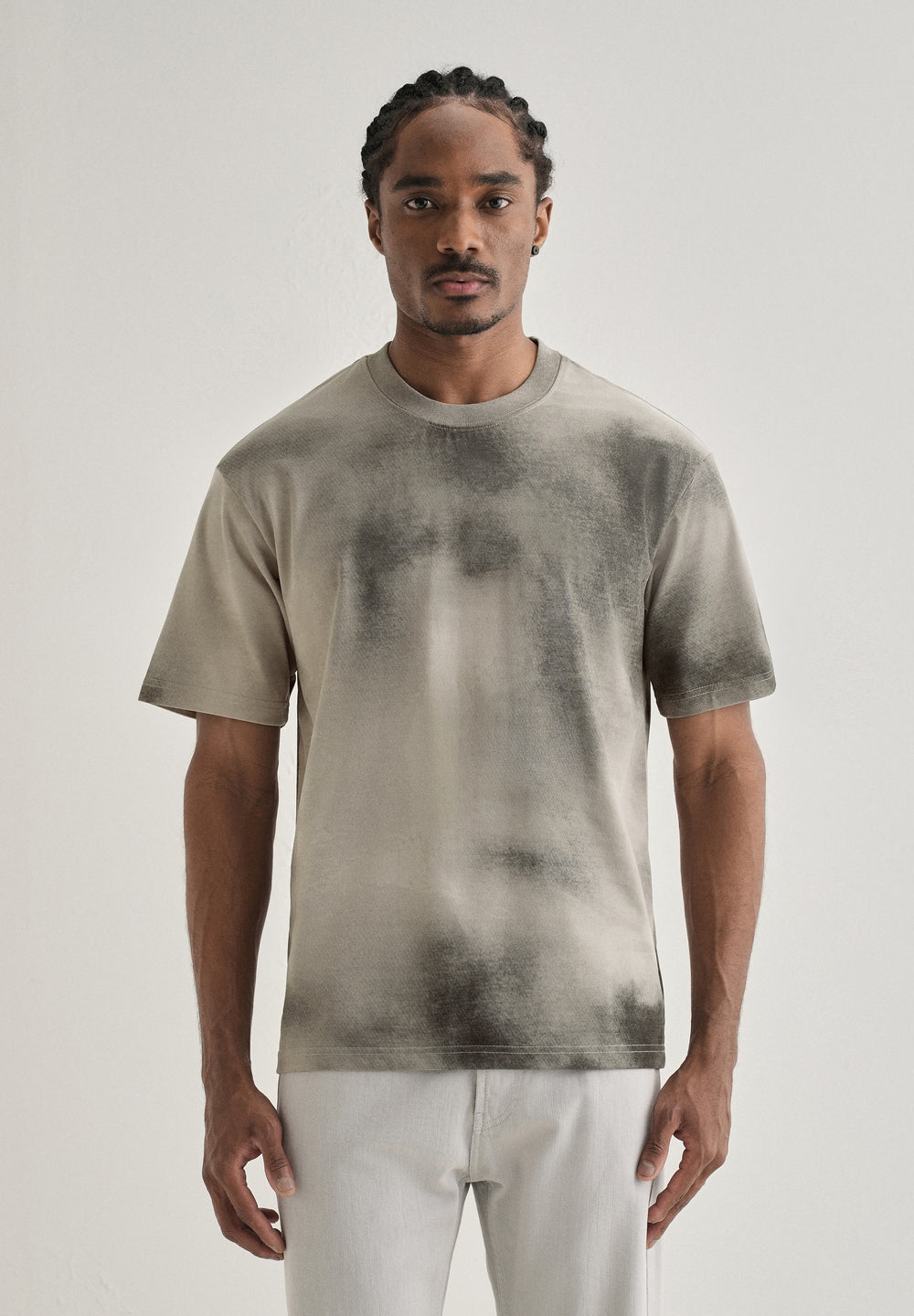 Warm Grey Smudge Wash Oversized T-shirt