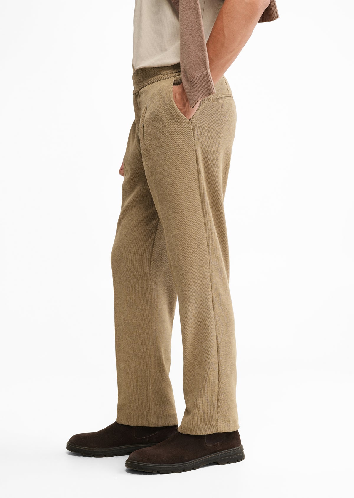 Tan Ribbed Stretch Gurkha Pant
