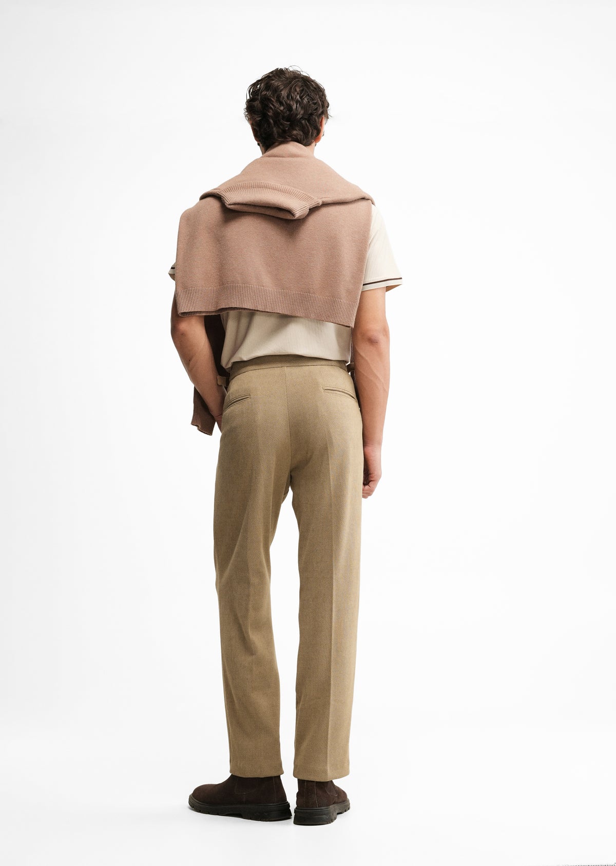 Tan Ribbed Stretch Gurkha Pant
