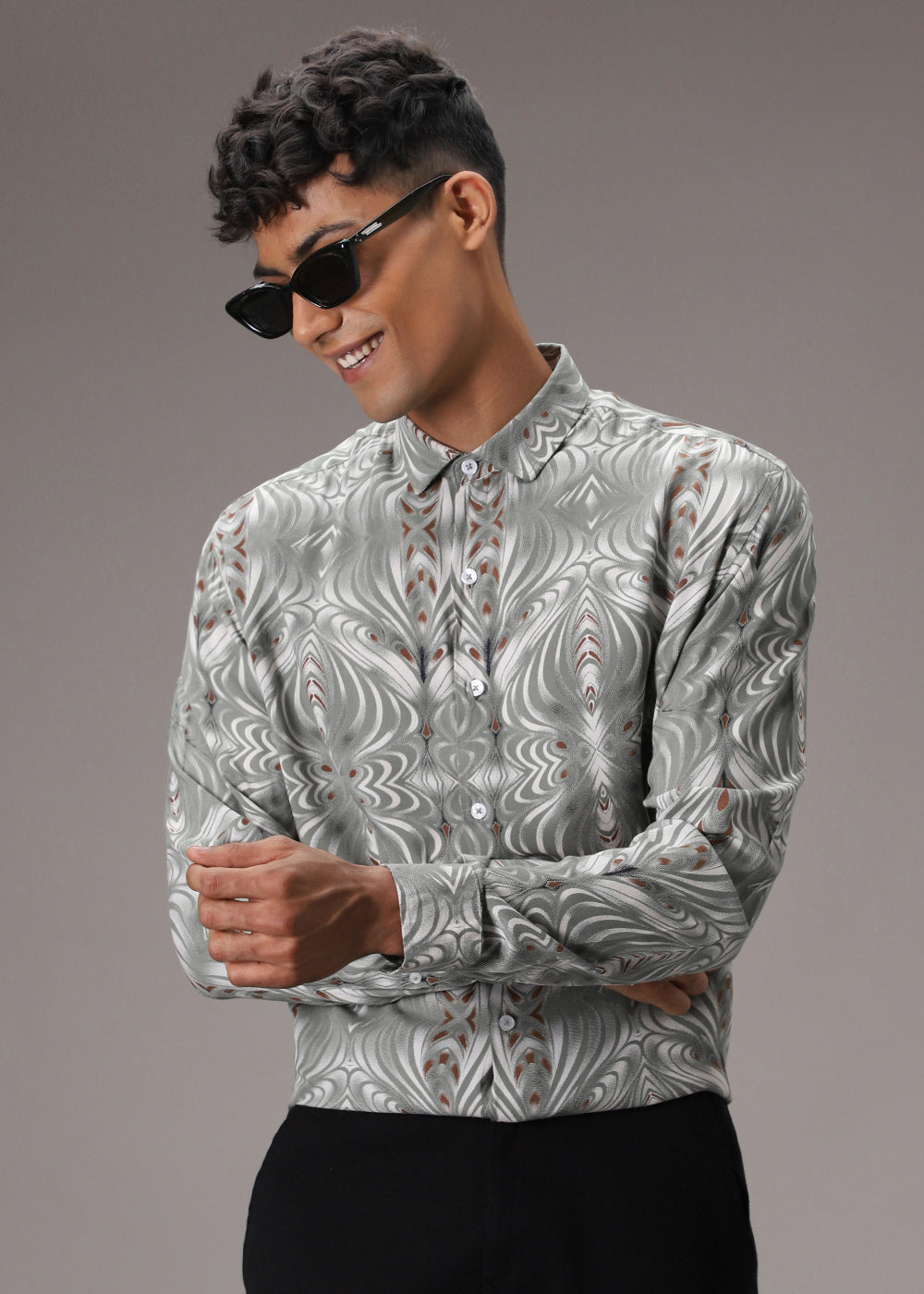 Wave Green Feather Shirt