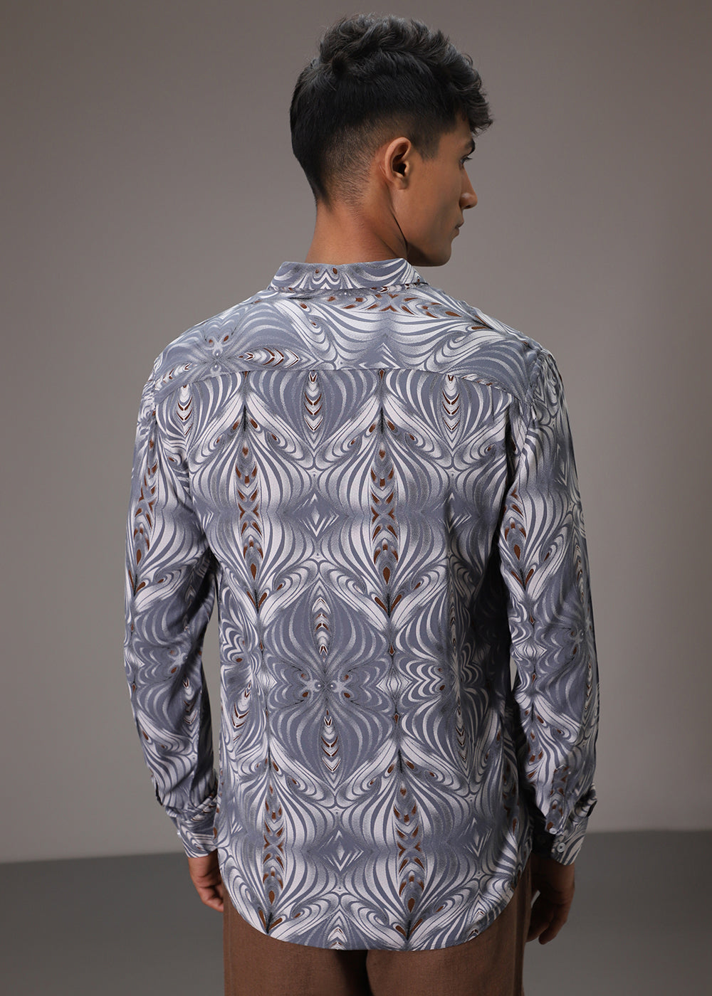 Wave Greyish Blue Feather Shirt