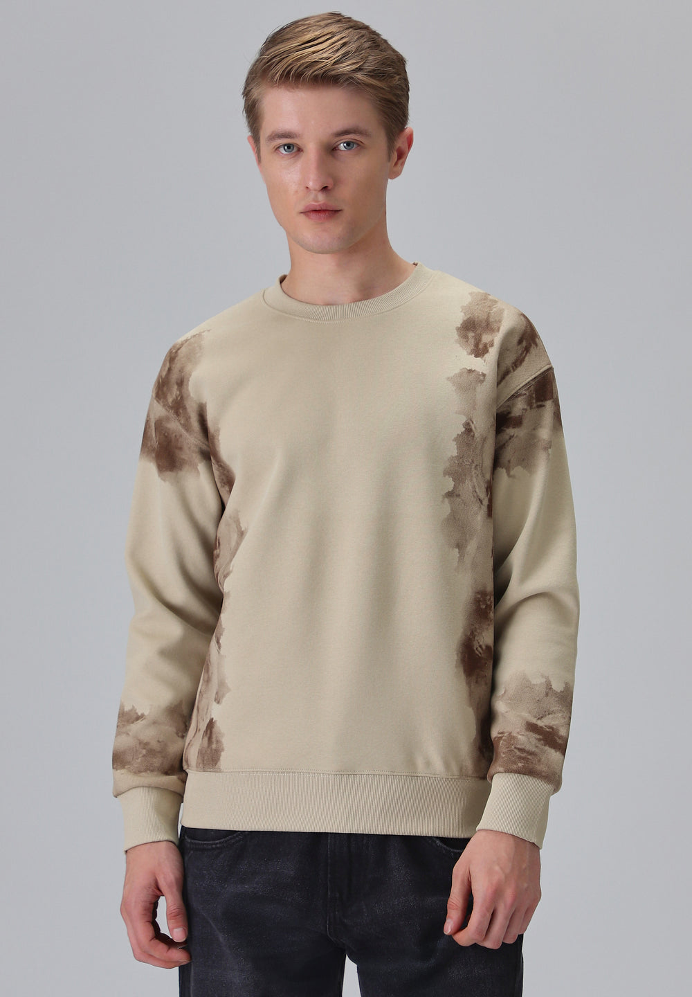Waved Biege Sweatshirt