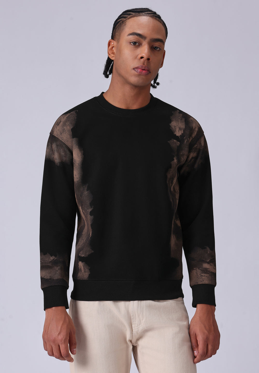 Waved Black Sweatshirt