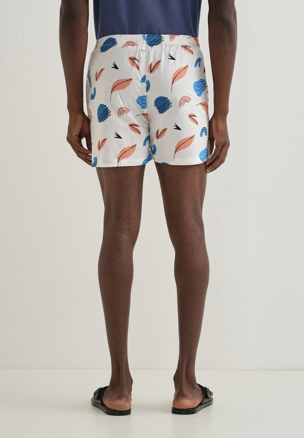 White Abstract Printed Boxer