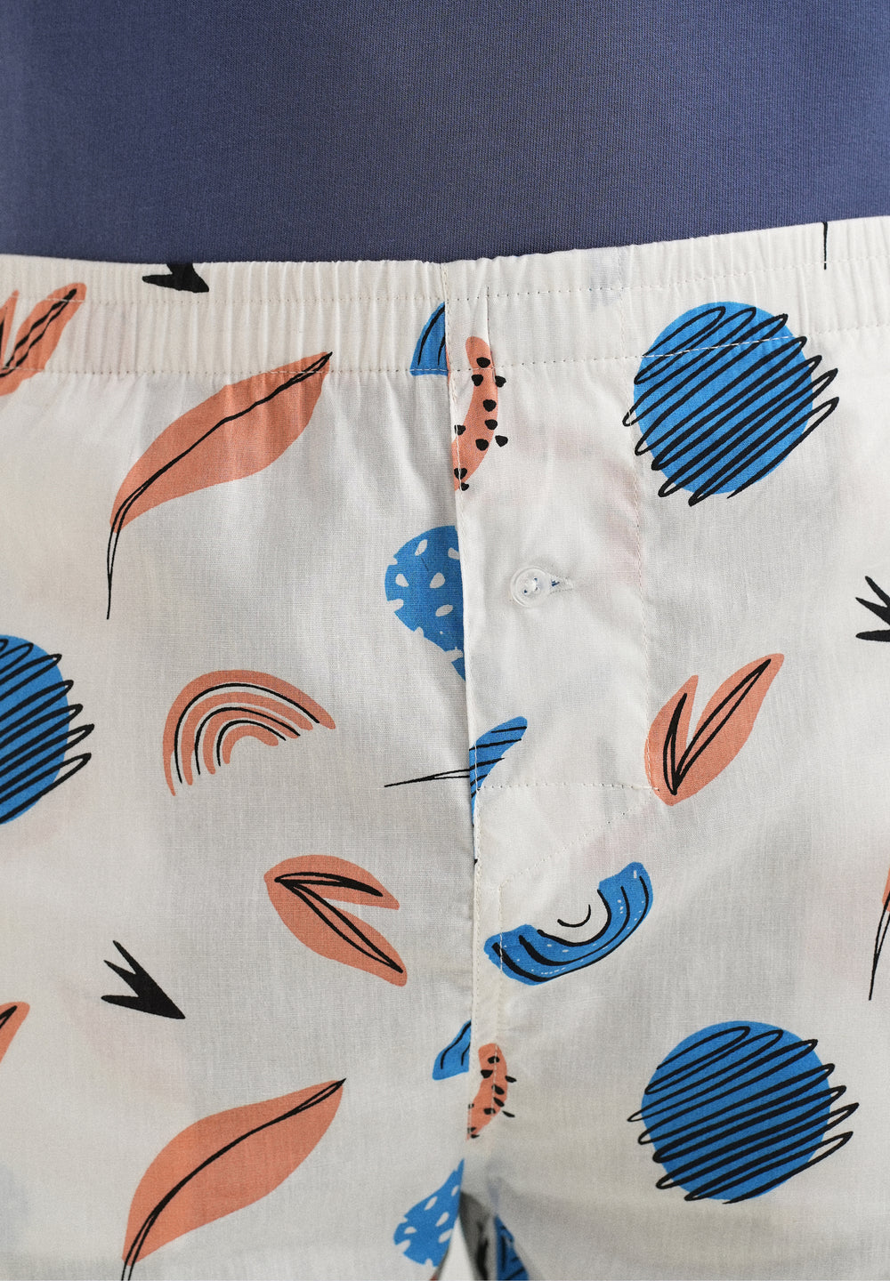 White Abstract Printed Boxer