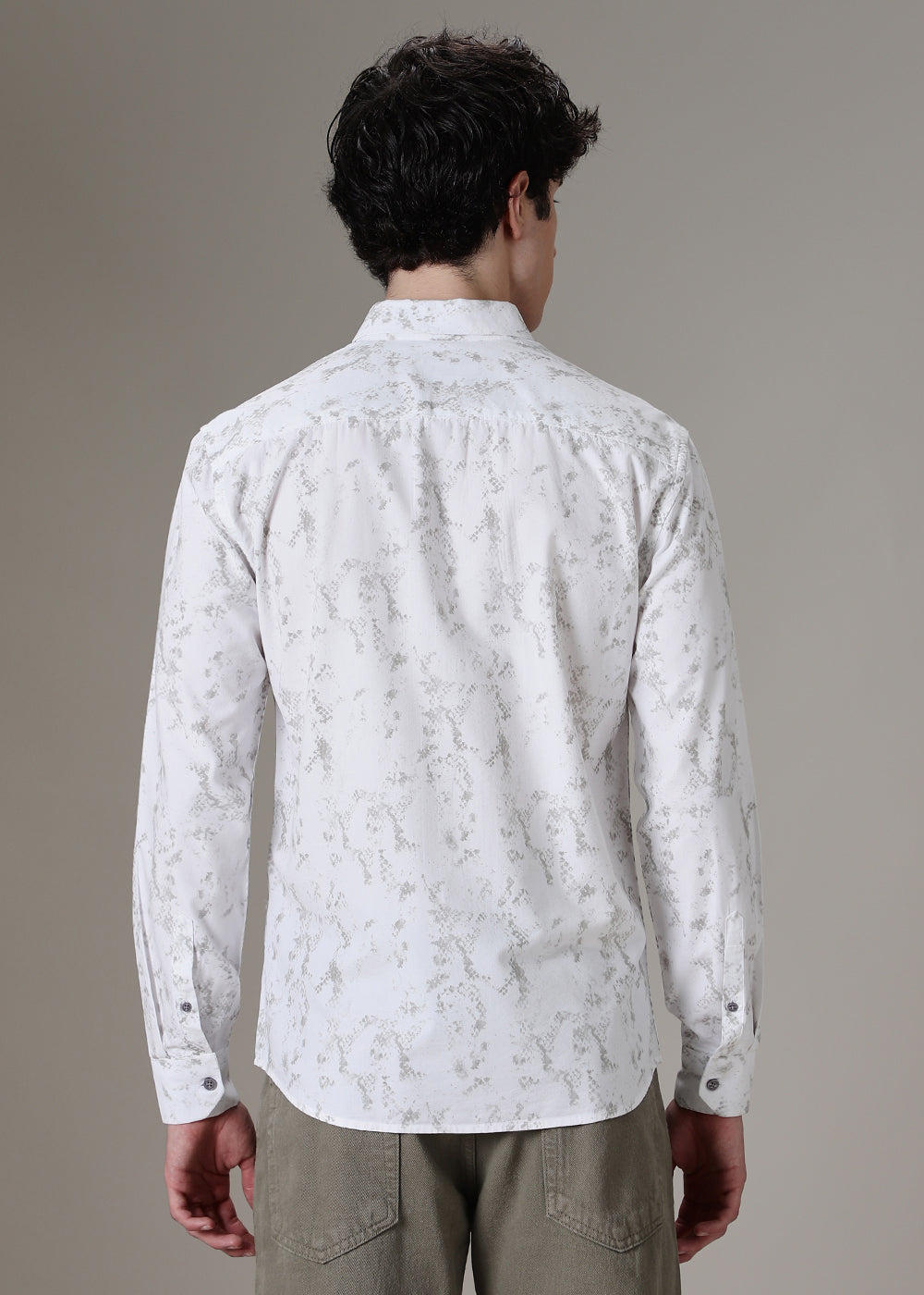 White Abstract Printed Shirt