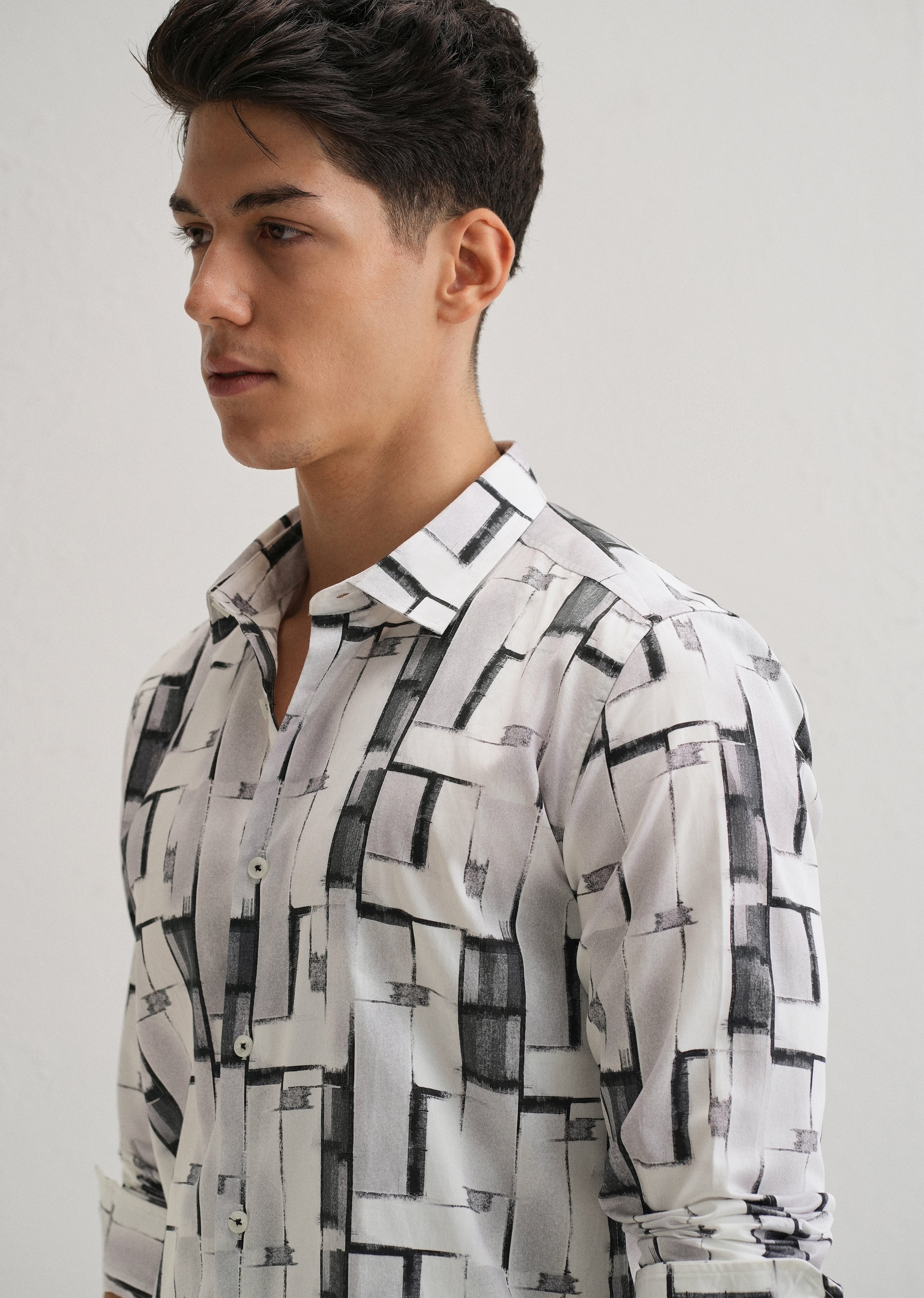 White Abstractox Printed shirt