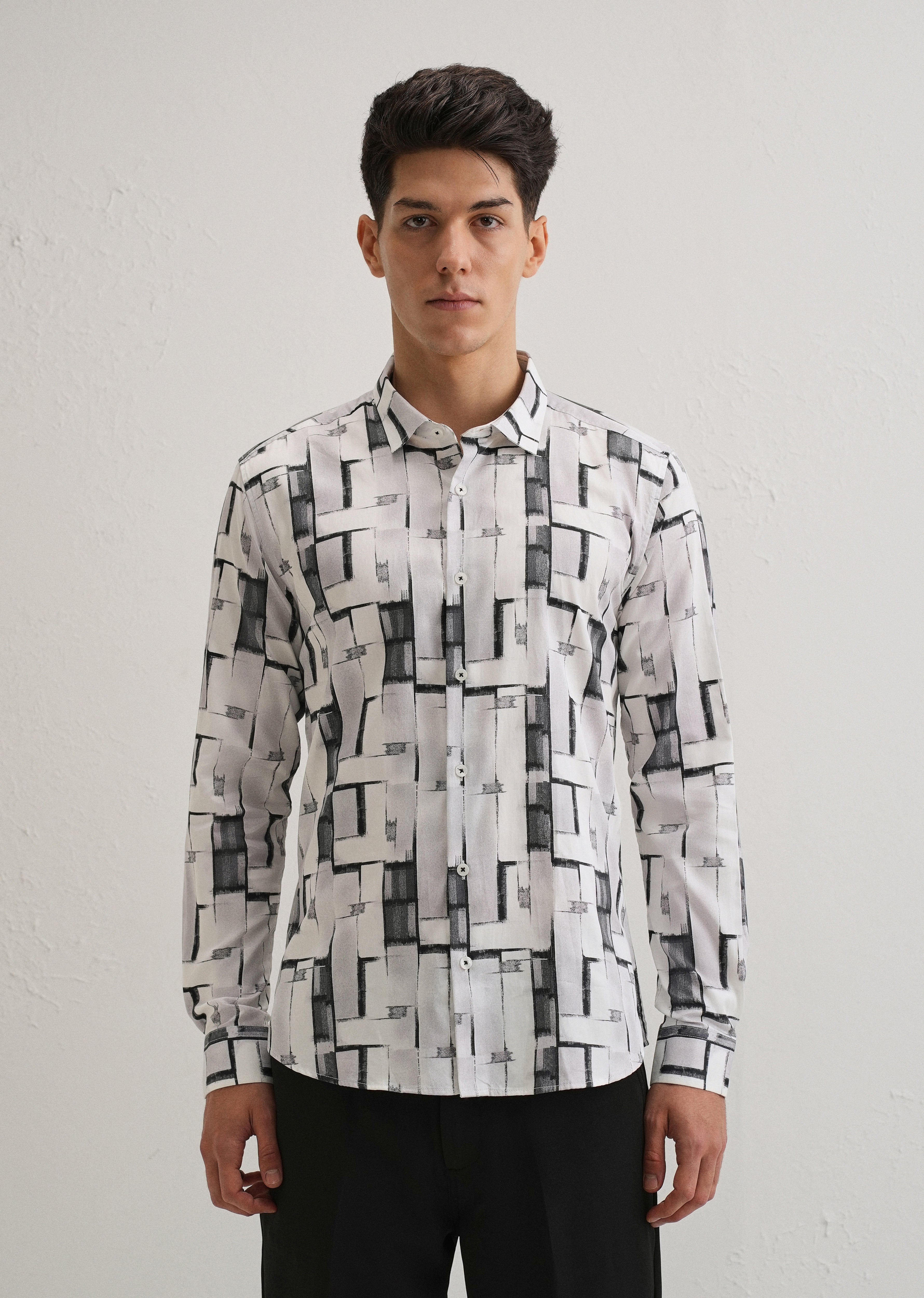 White Abstractox Printed shirt