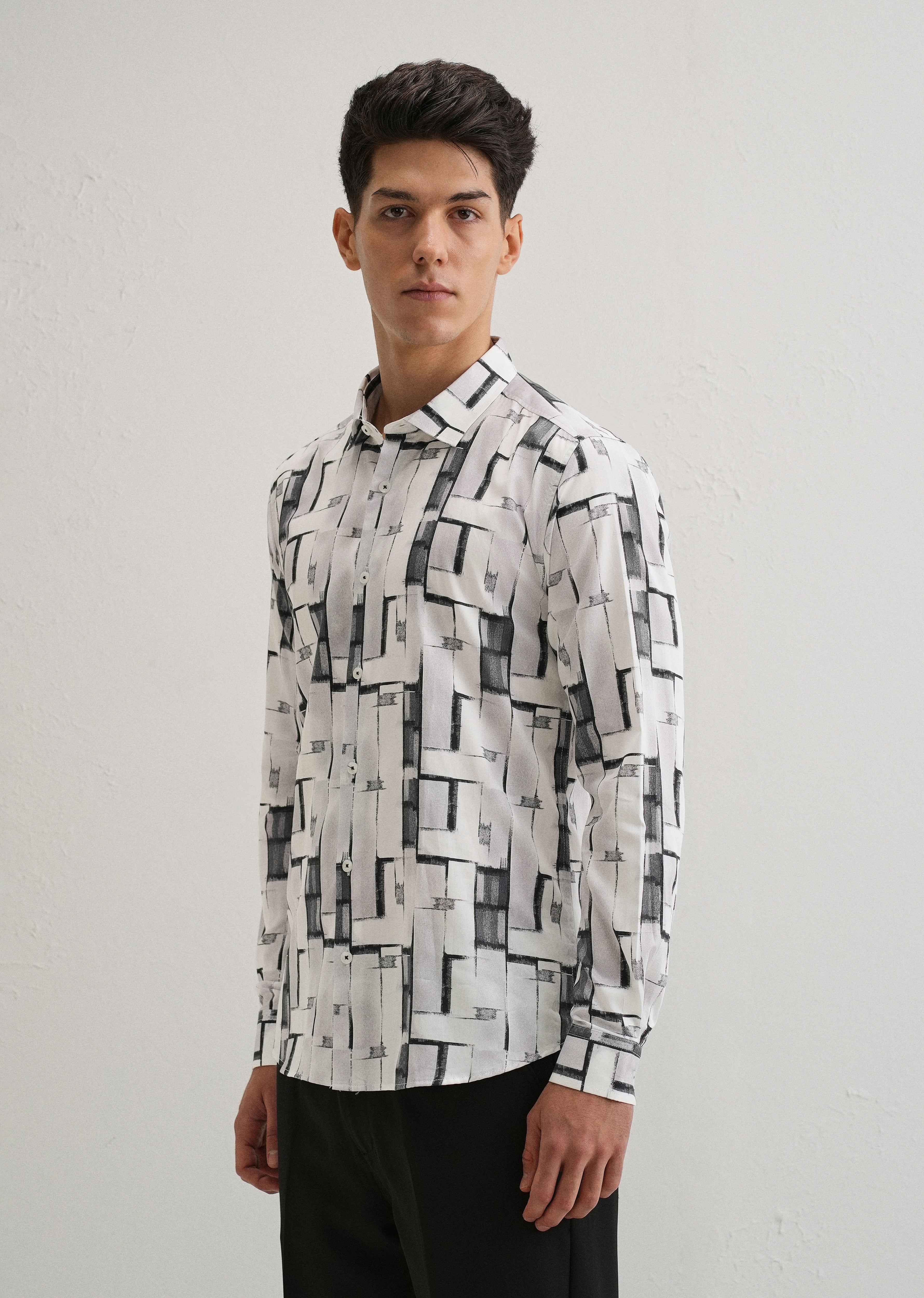 White Abstractox Printed shirt