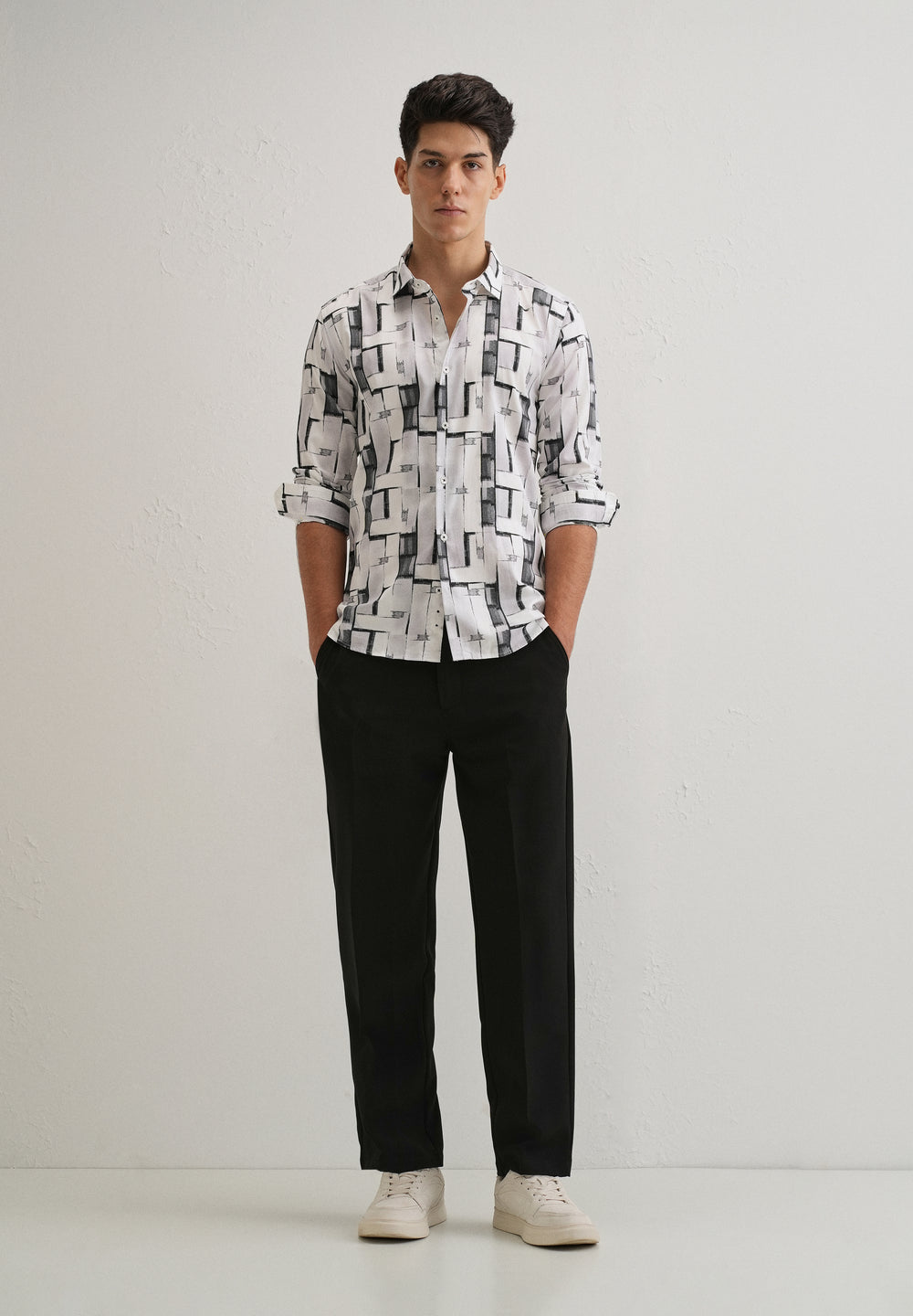 White Abstractox Printed shirt