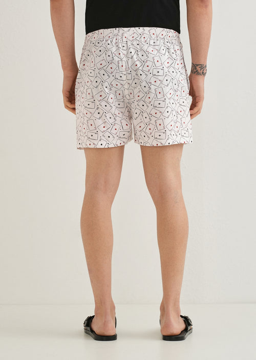 White Ace Card Printed Boxer