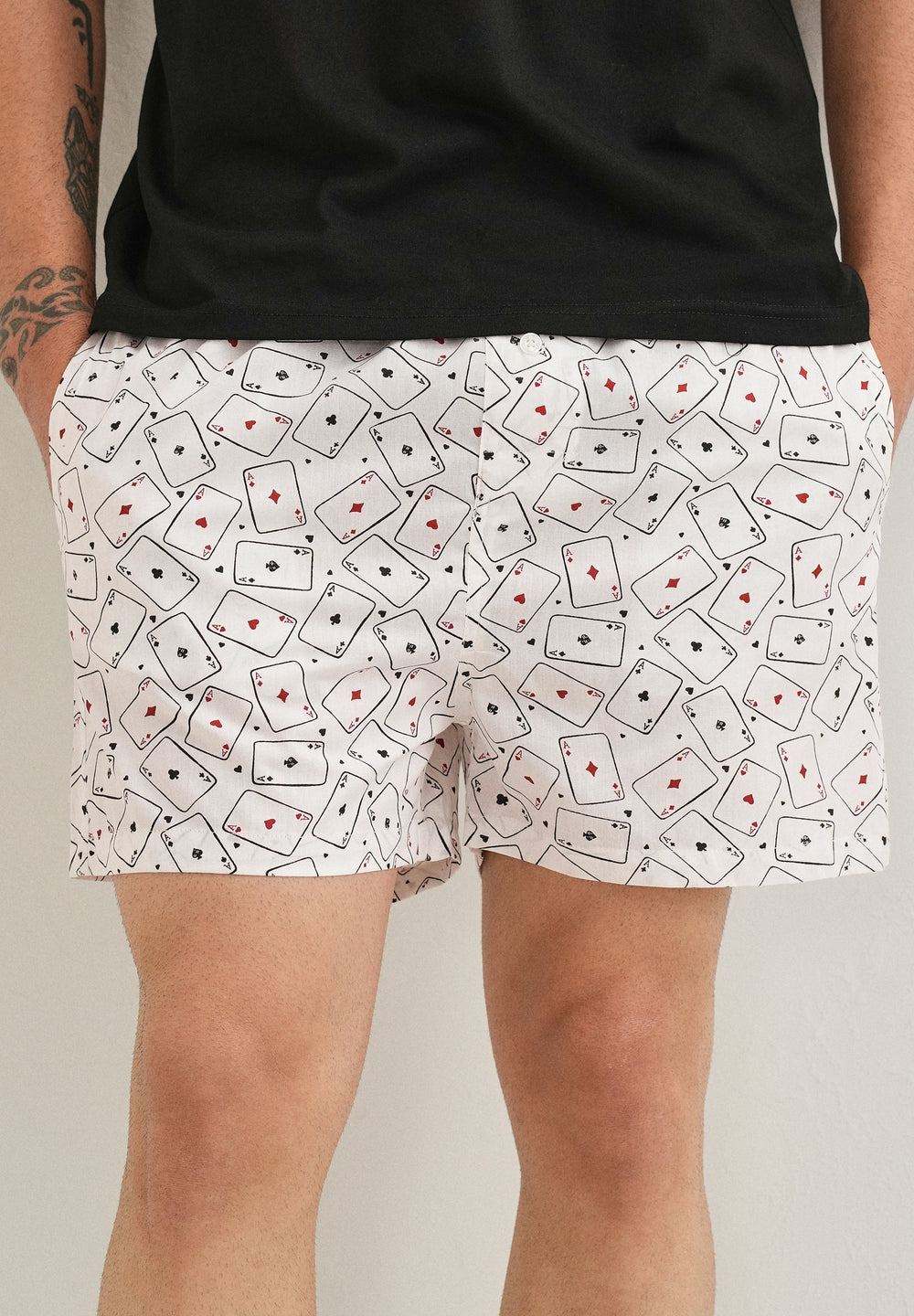 White Ace Card Printed Boxer