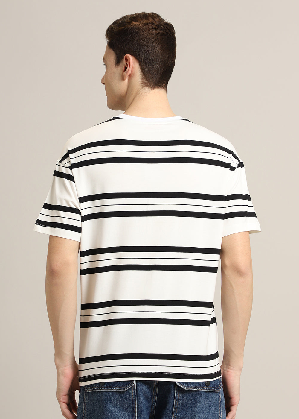 White And Black Stripe T-Shirt