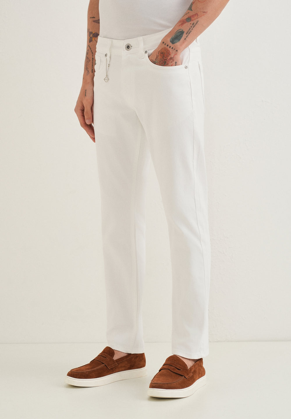 White Ankle Fit Jeans