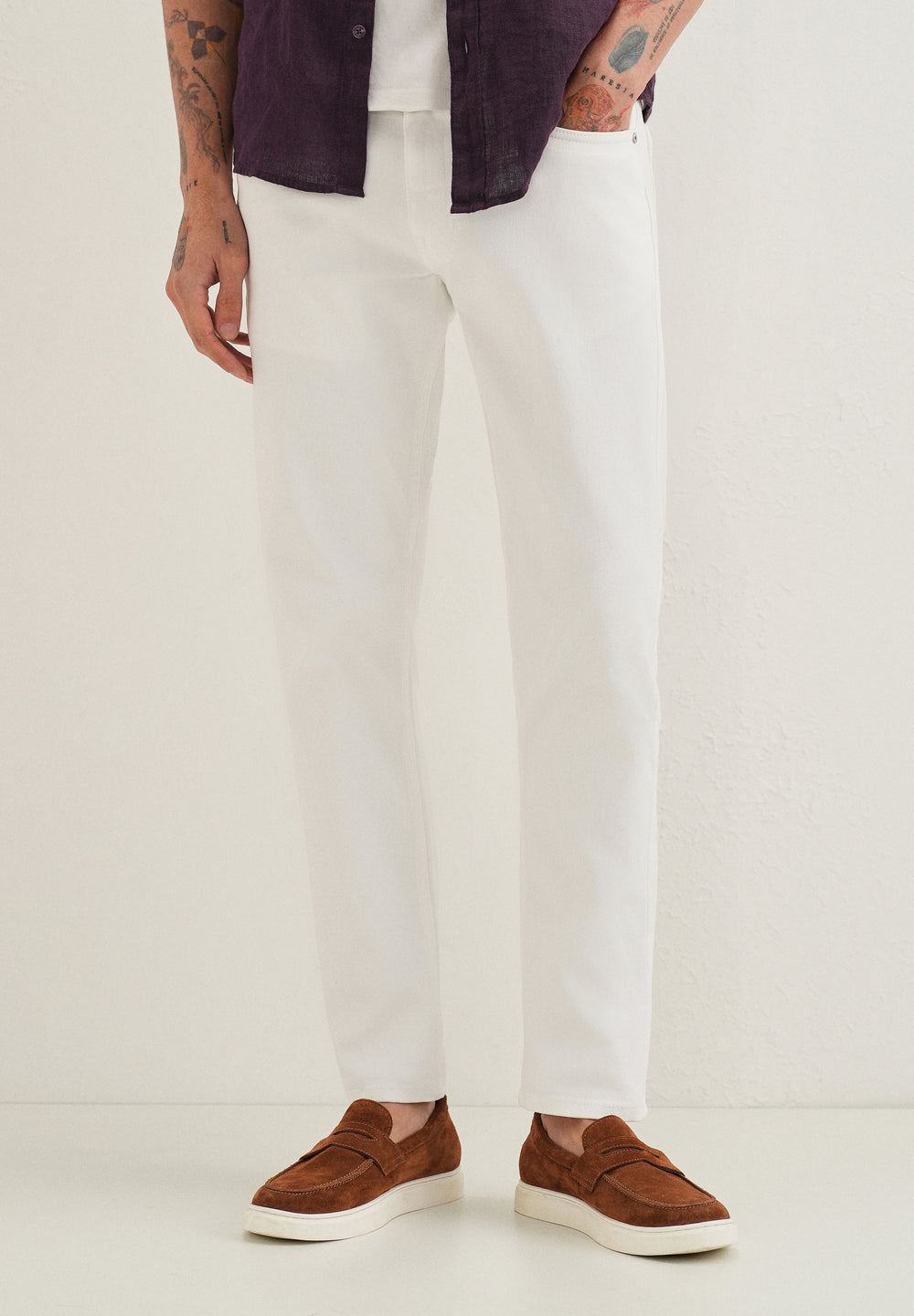 White Ankle Fit Jeans