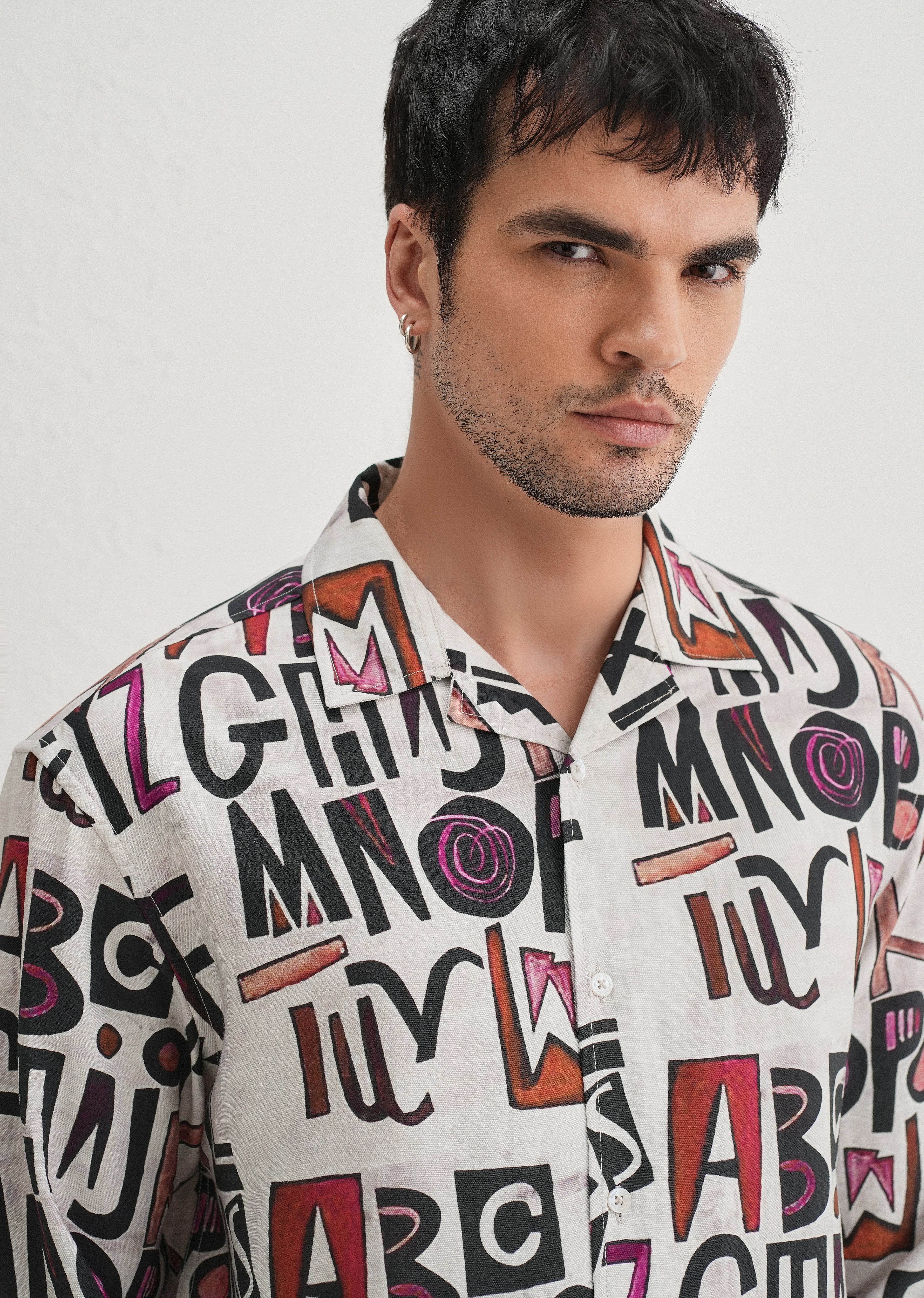 White Artform Typo Printed Shirt