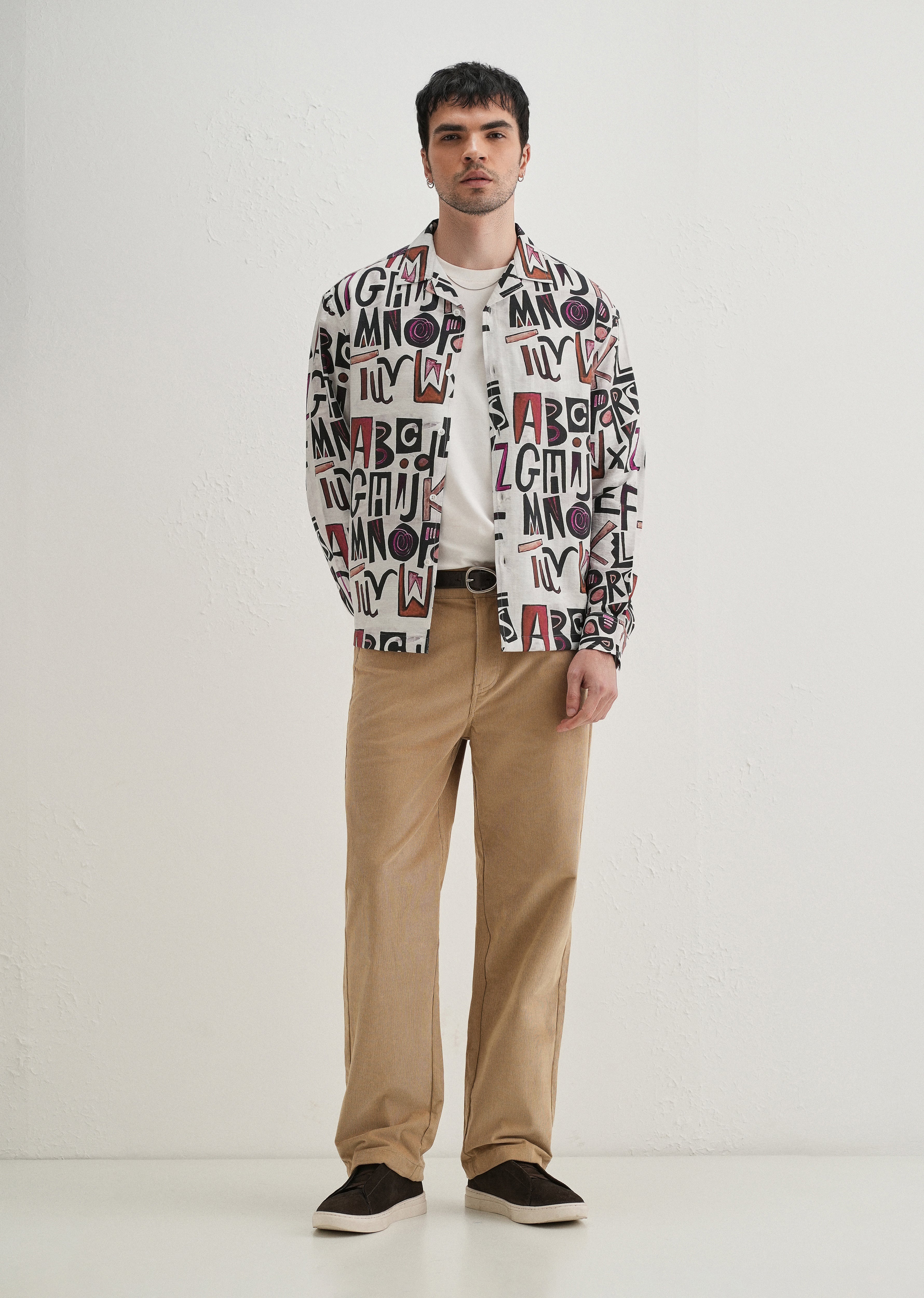 White Artform Typo Printed Shirt