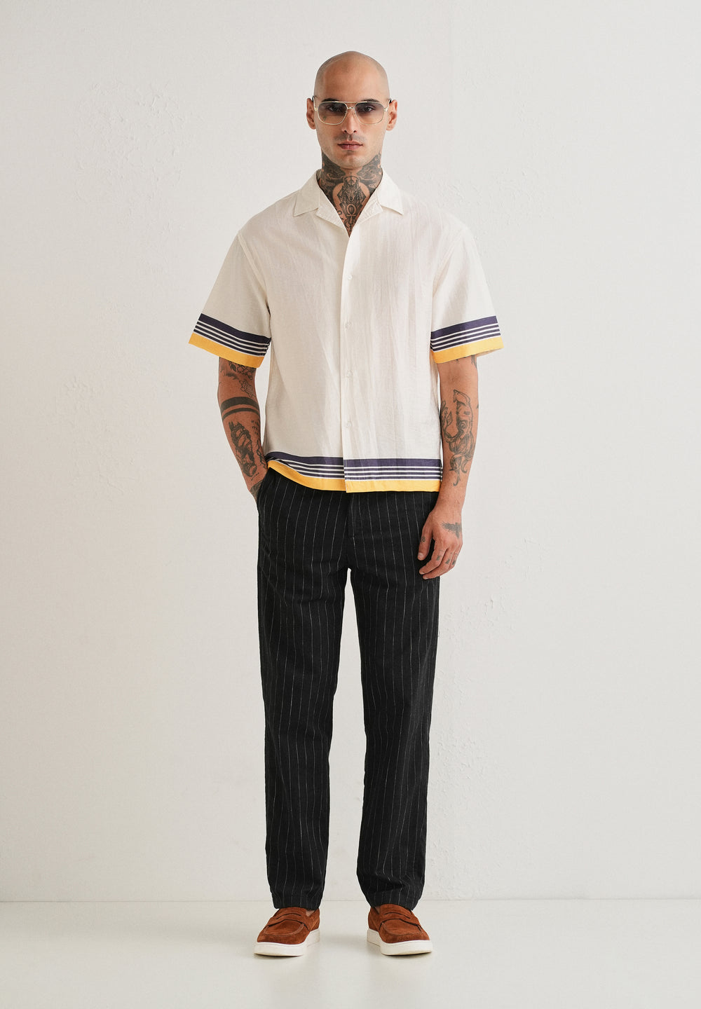 White Back Placement Print Shirt