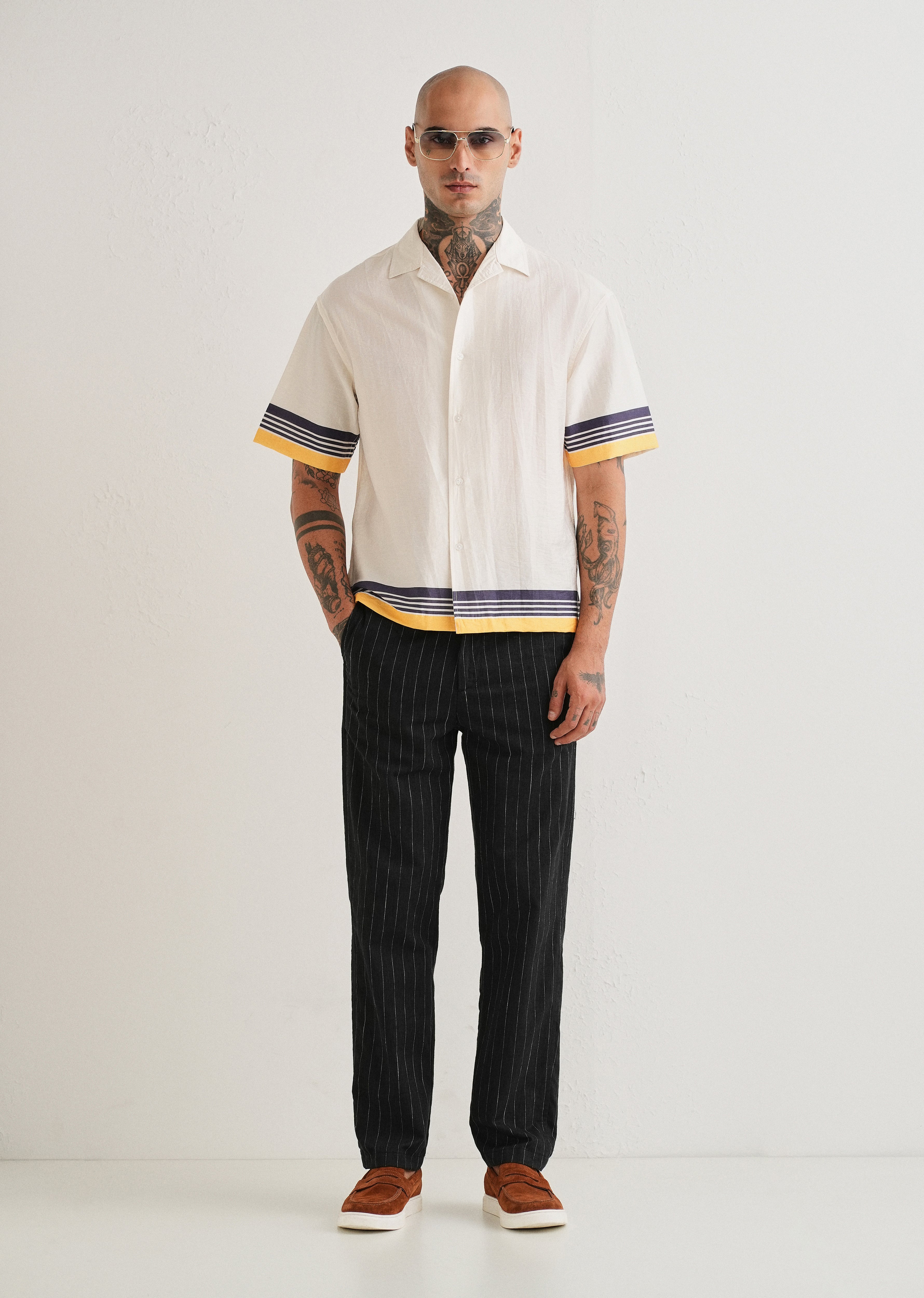 White Back Placement Print Shirt