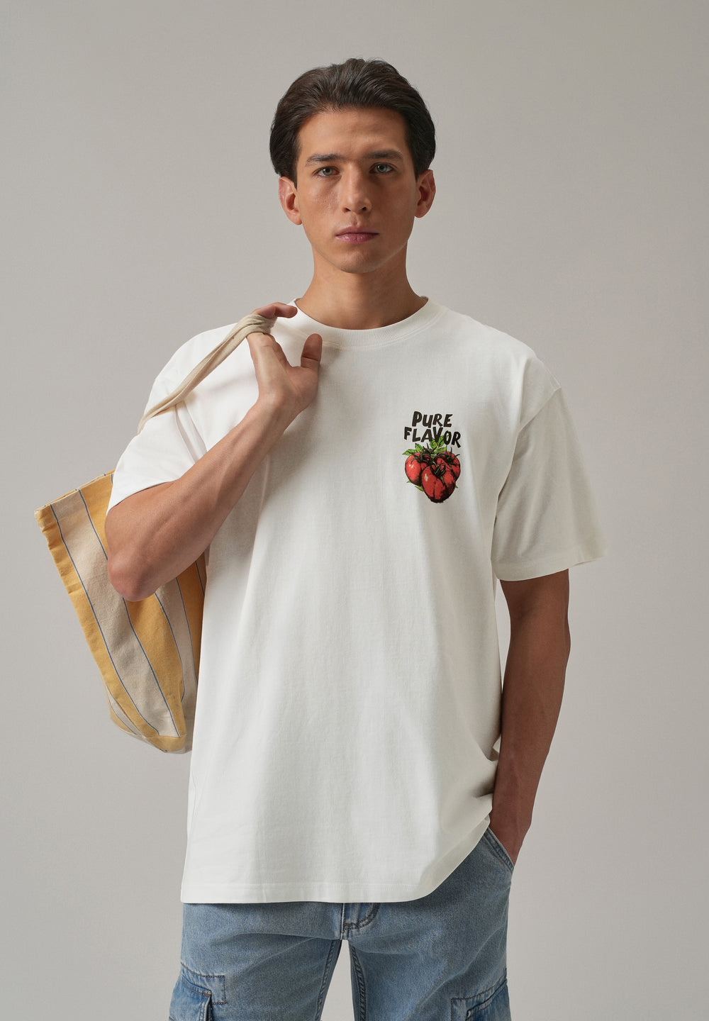 White Back Print Oversized T-shirt