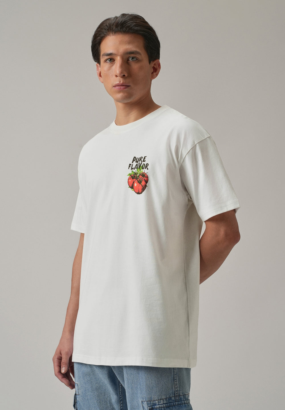 White Back Print Oversized T-shirt