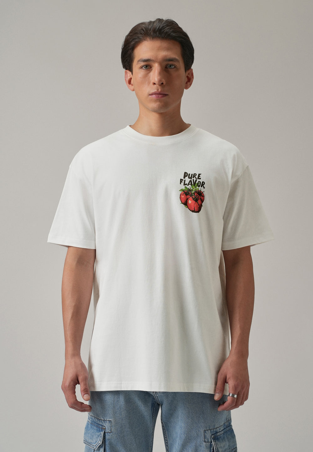 White Back Print Oversized T-shirt